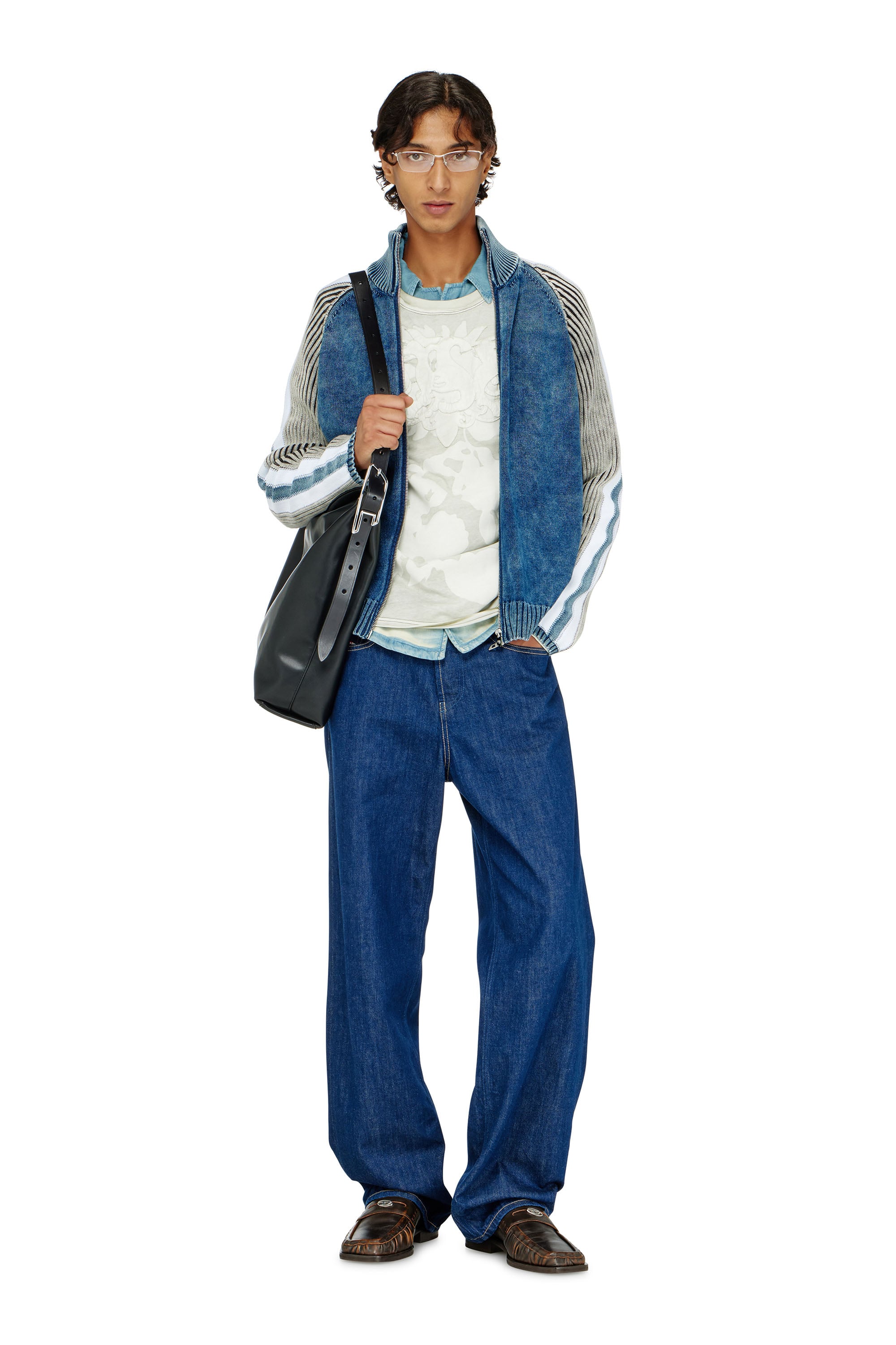 Diesel - K-HERONIMO, Cardigan zipp&eacute; avec bandes sportives Homme in Polychrome - 2