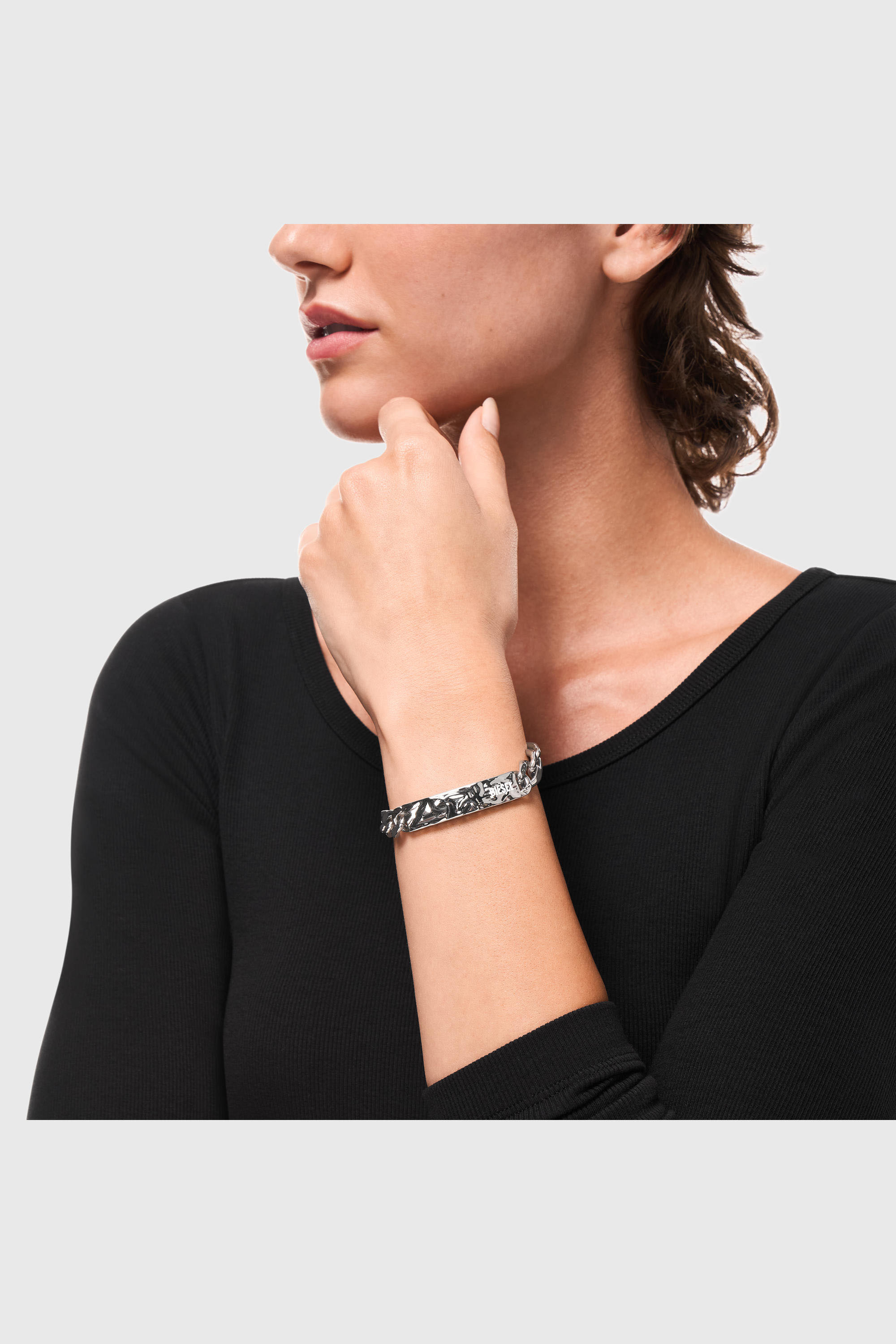 Diesel - DX1732040, Bracelet identit&eacute; en acier inoxydable Mixte in Gris argent&eacute; - 5