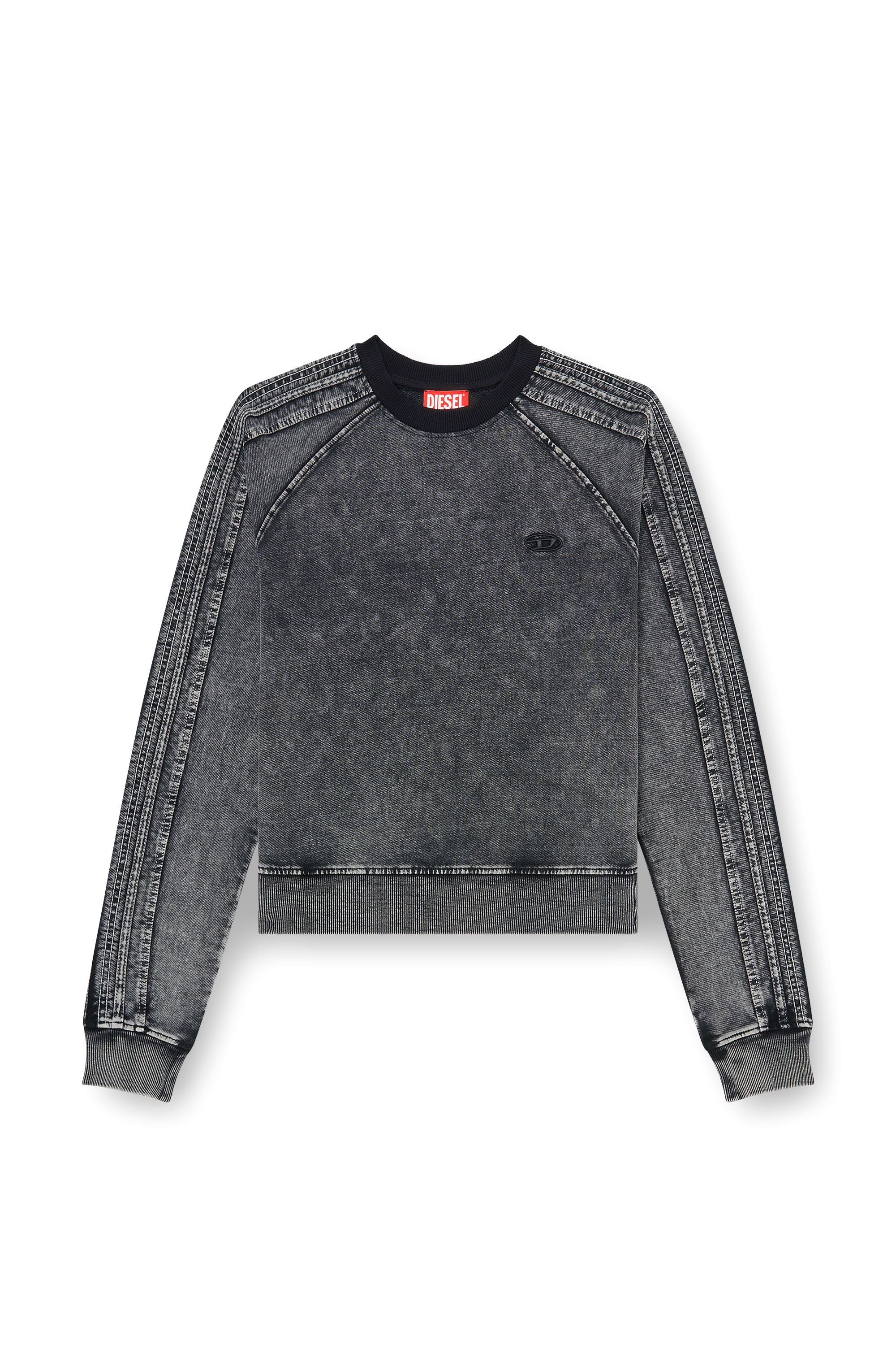 Diesel - F-ALPY, Sweat-shirt avec bandes et broderie Oval D Femme in ToBeDefined - 2