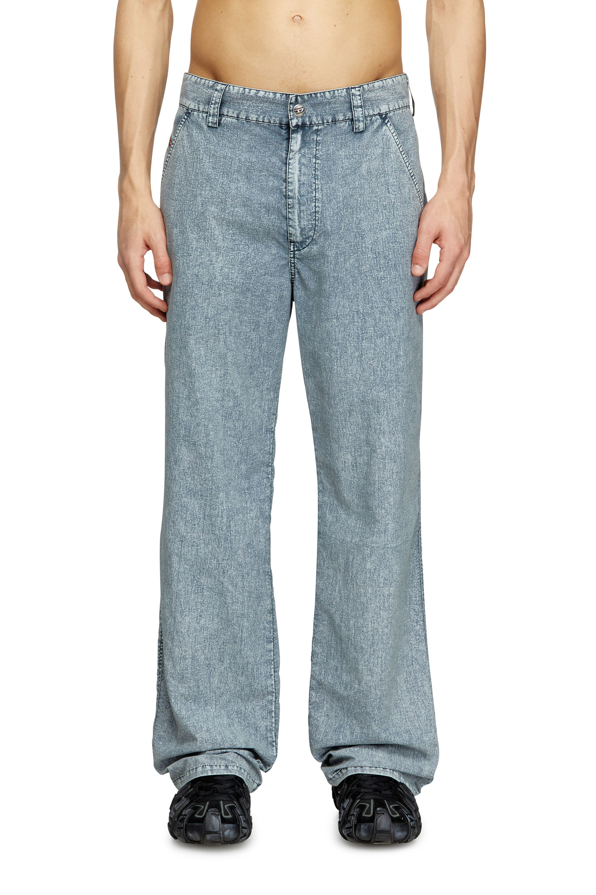 Diesel - P-HANTIK-CHINO, Pantalon chino en taslan de nylon recyclé Homme in Bleu - 3
