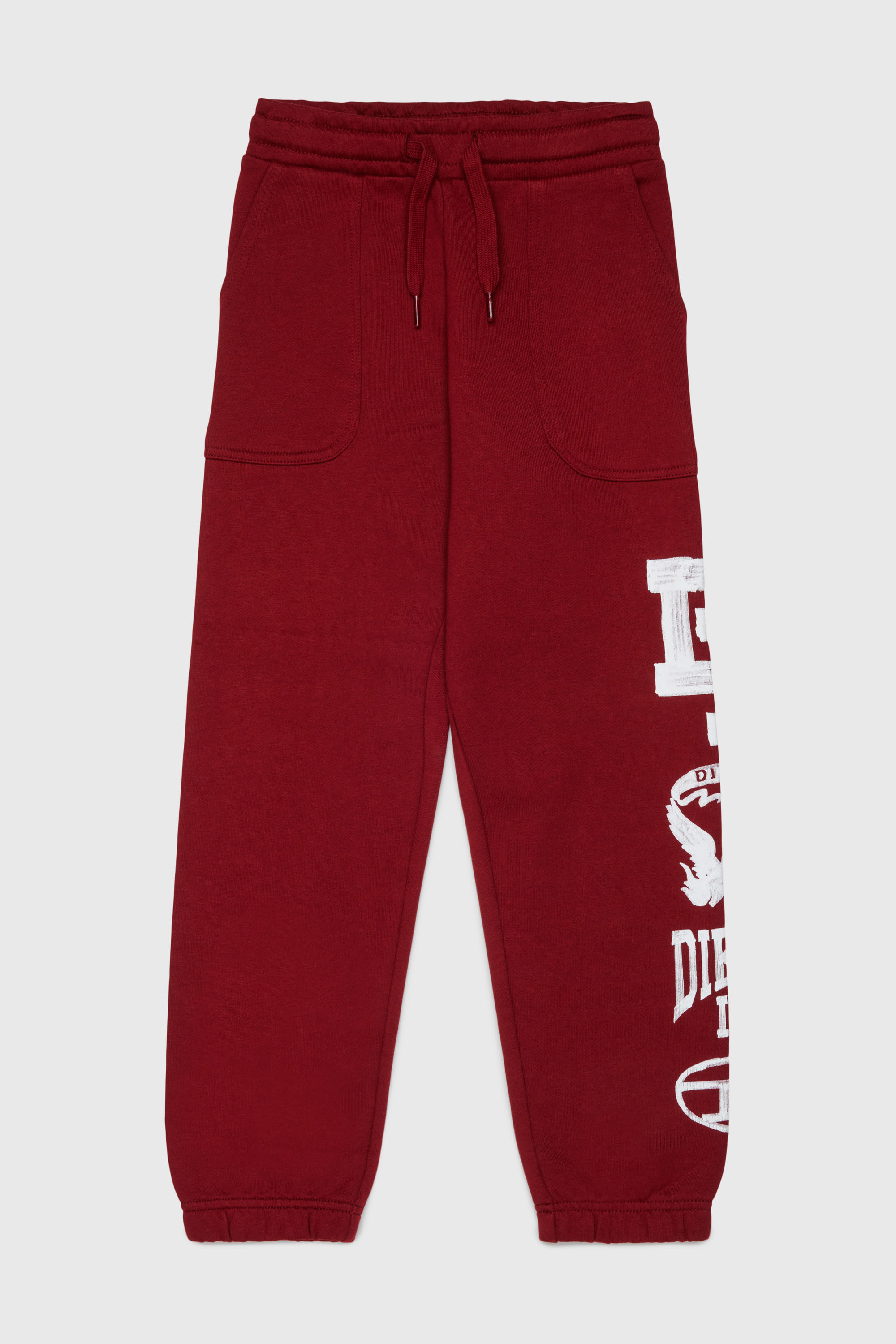 Diesel - PBUNDY, Pantalon de surv&ecirc;tement avec logos style universitaire Homme in Rouge - 1