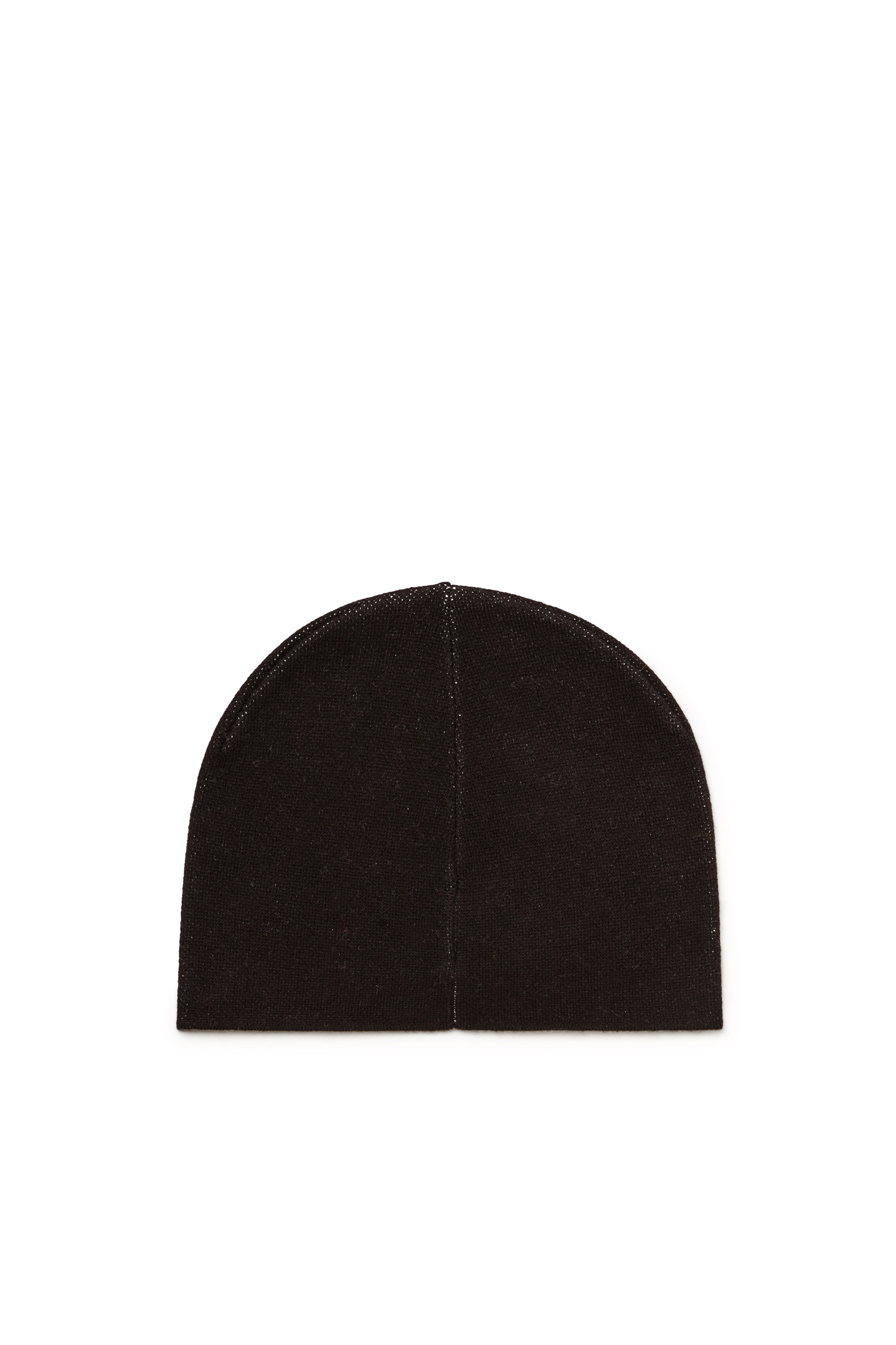 Diesel - K-APITAN, Bonnet en laine m&eacute;lang&eacute;e avec logo Oval D Mixte in Noir - 2