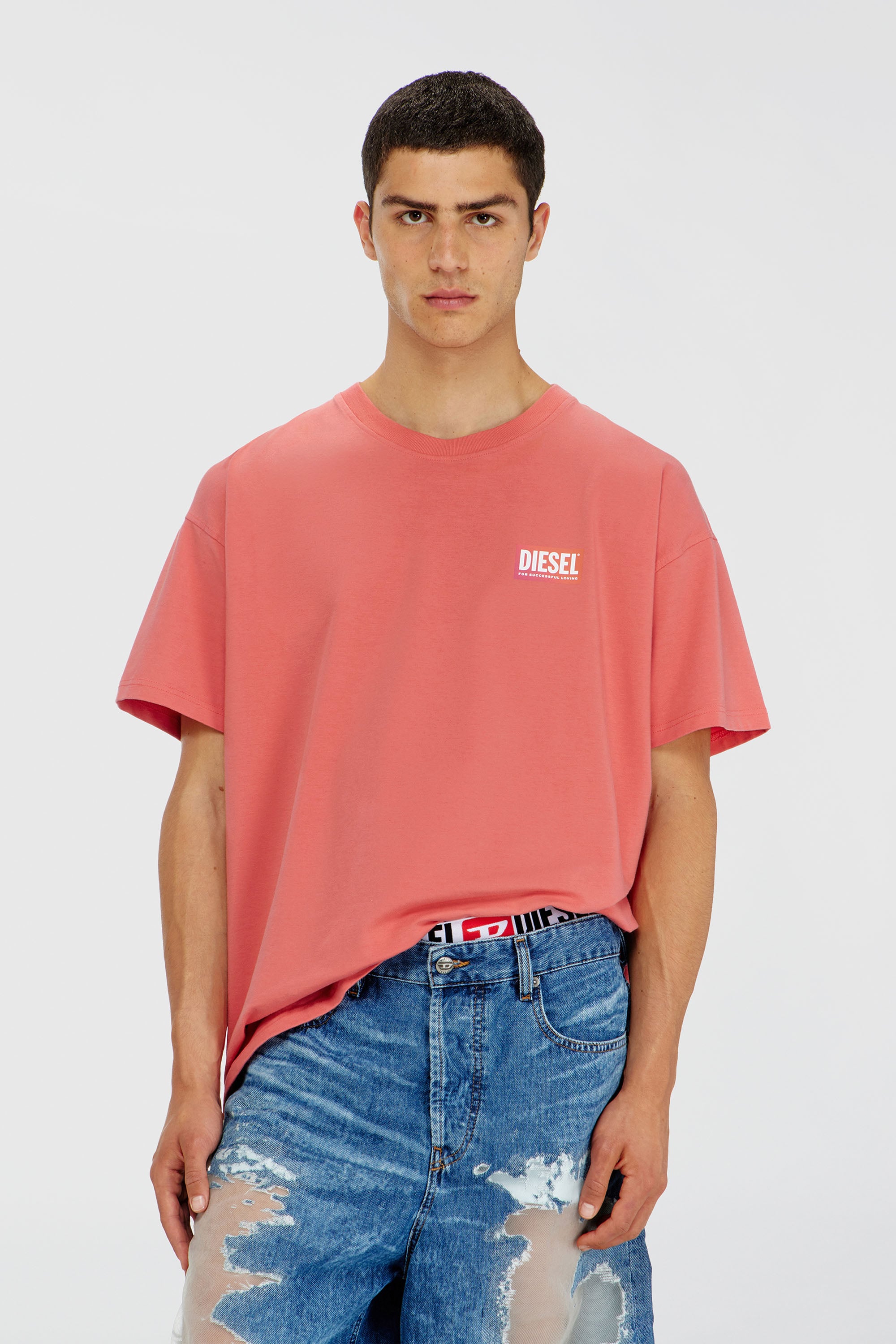 Diesel - PR-T-NORM-CHITIND-R, T-shirt avec logo transparent au dos Mixte in Rouge - 1