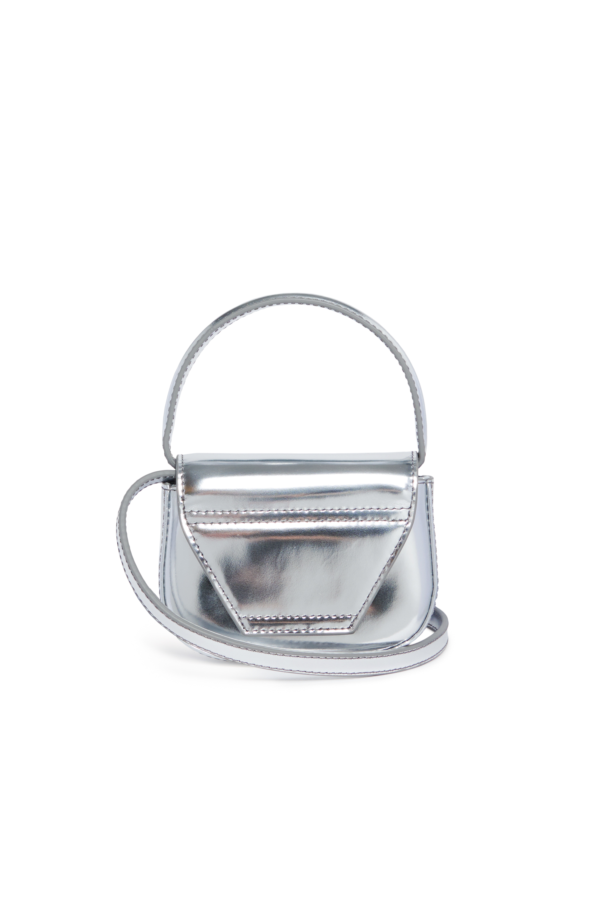 Diesel - 1DR XS, Mini sac iconique en cuir mat métallisé Femme in Gris argenté - 2