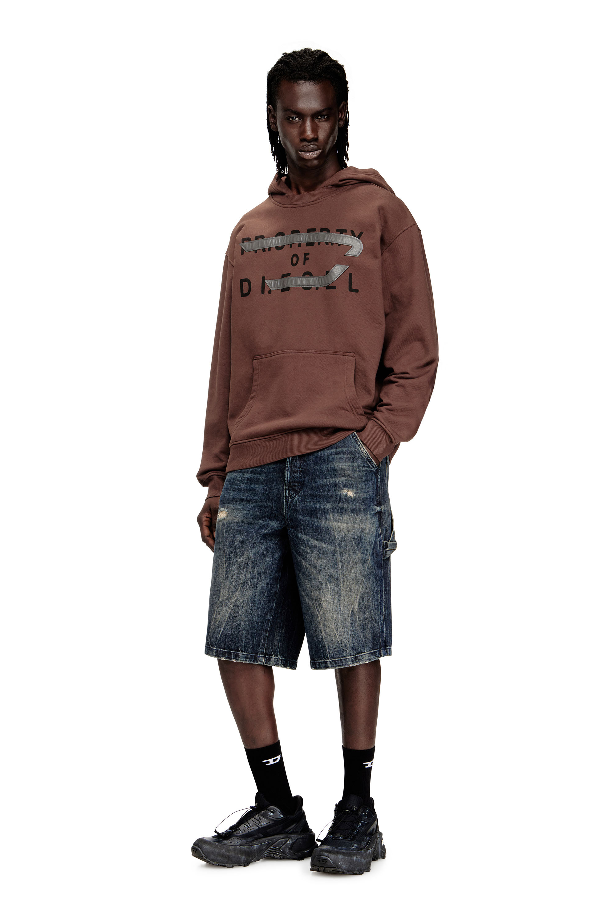 Diesel - S-NORMAN-HOOD, Sweat à capuche en coton avec appliqué D Homme in ToBeDefined - 2