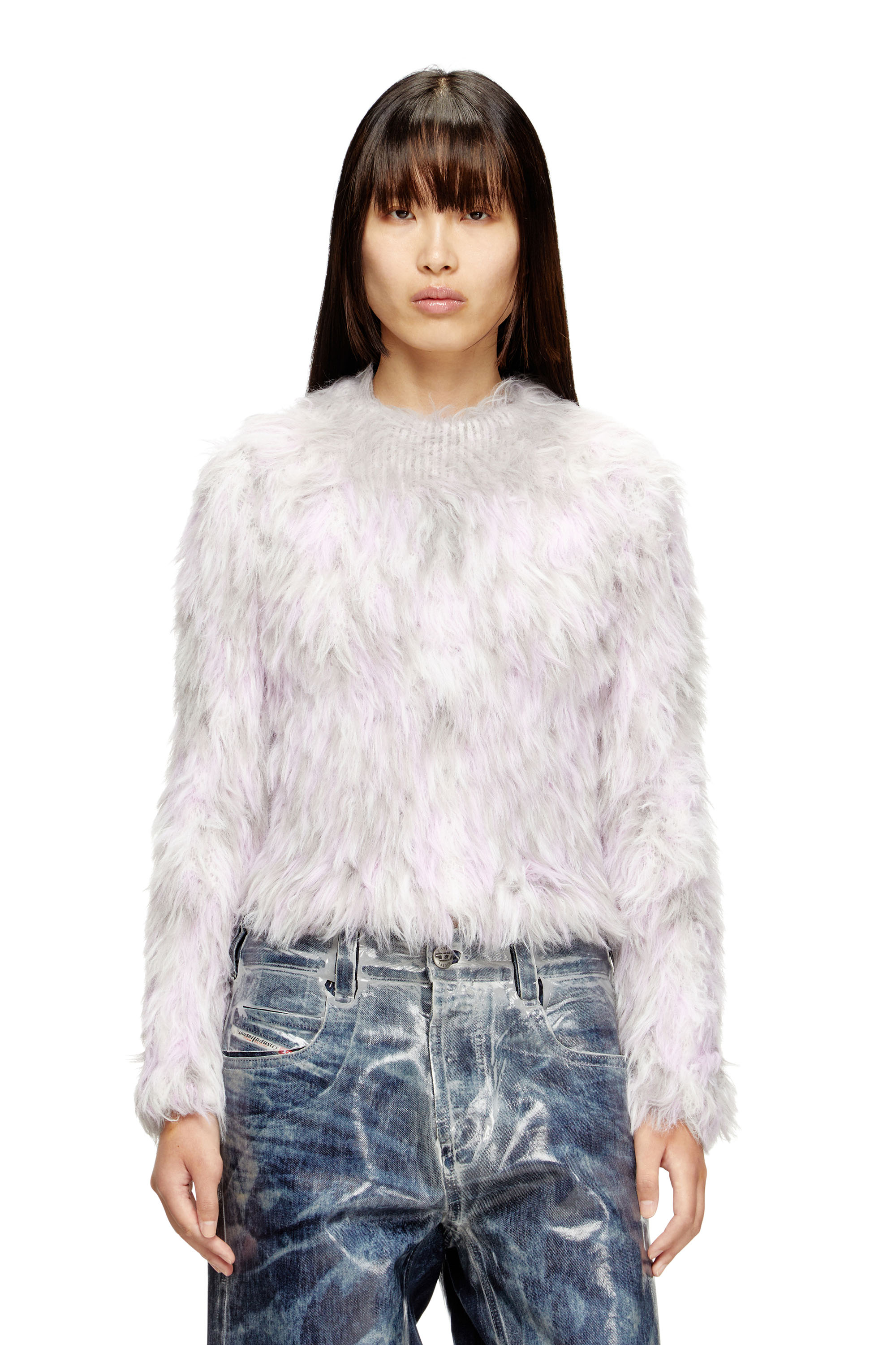 Diesel - M-ANNIKA, Pull en jacquard tricoté duveteux Femme in Polychrome - 1