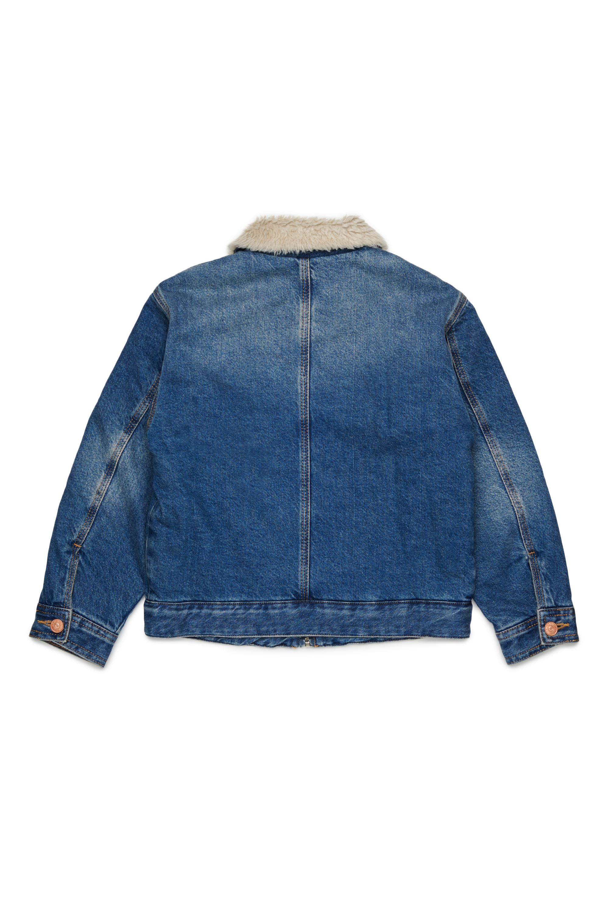 Diesel - JOMOX-FUR, Veste en denim avec col en sherpa Homme in Bleu - 2
