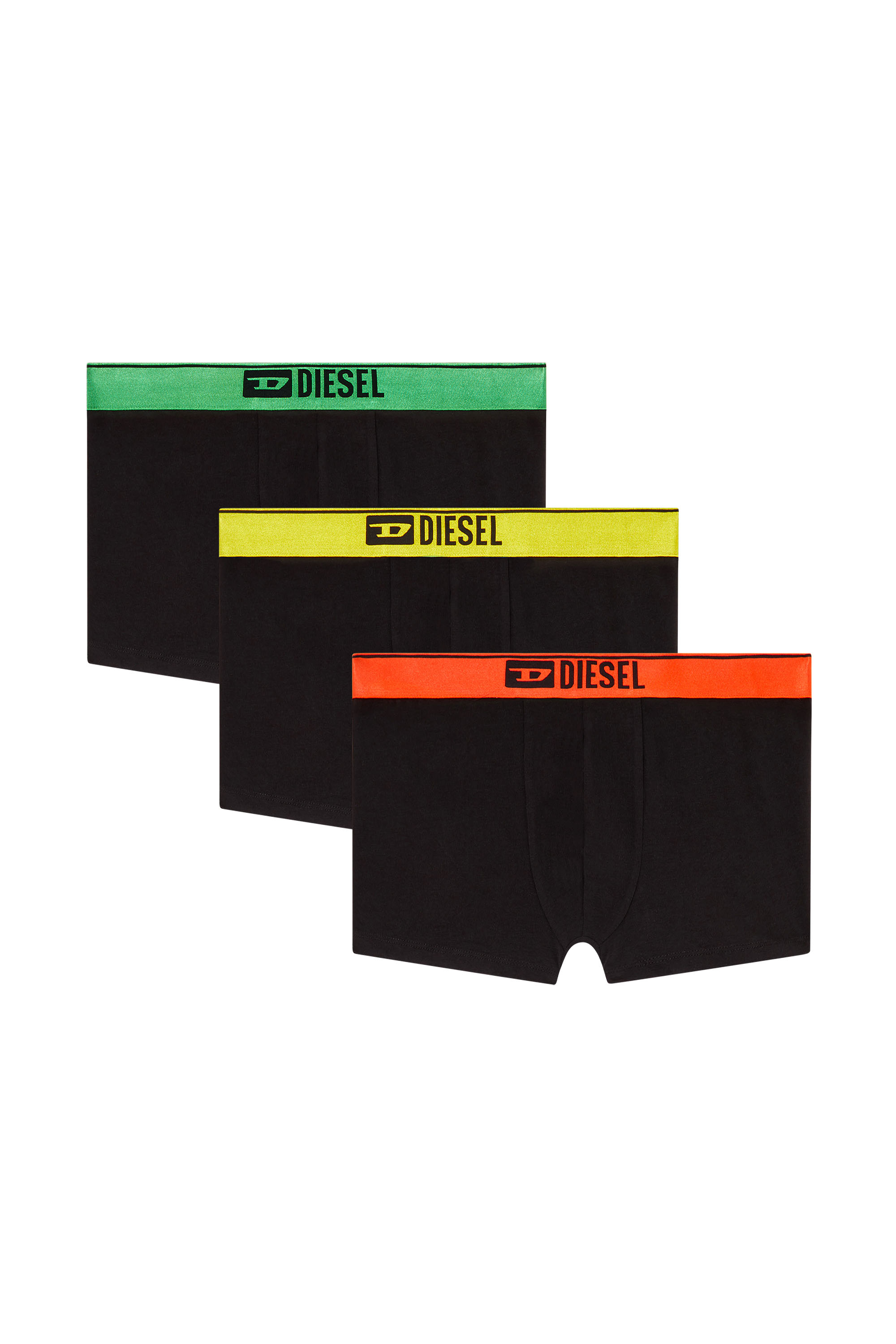 Diesel - DAMIEN-GFT-3PACK, Lot de trois boxers avec ceinture m&eacute;tallis&eacute;e Homme in Noir - 1