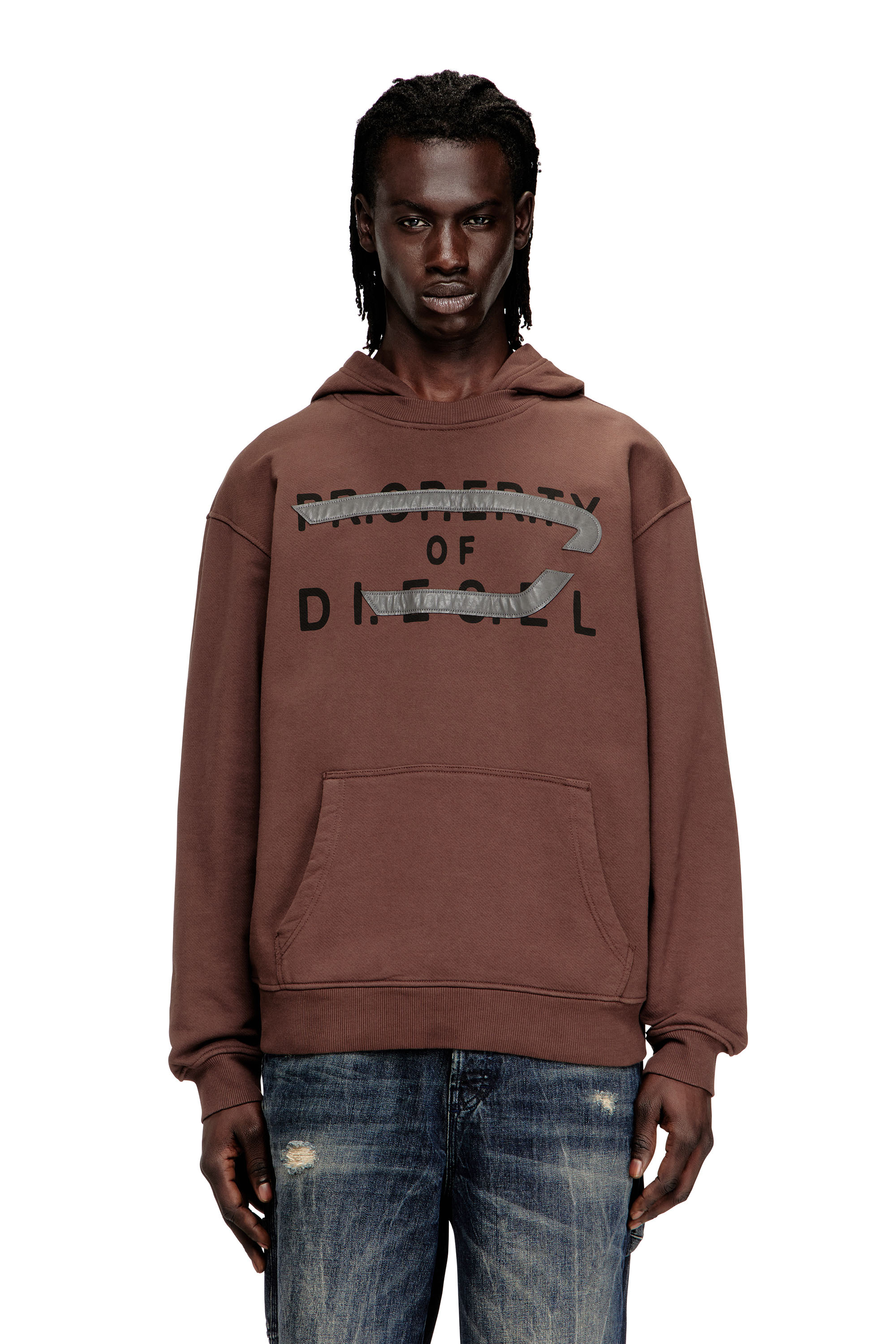 Diesel - S-NORMAN-HOOD, Sweat à capuche en coton avec appliqué D Homme in ToBeDefined - 1