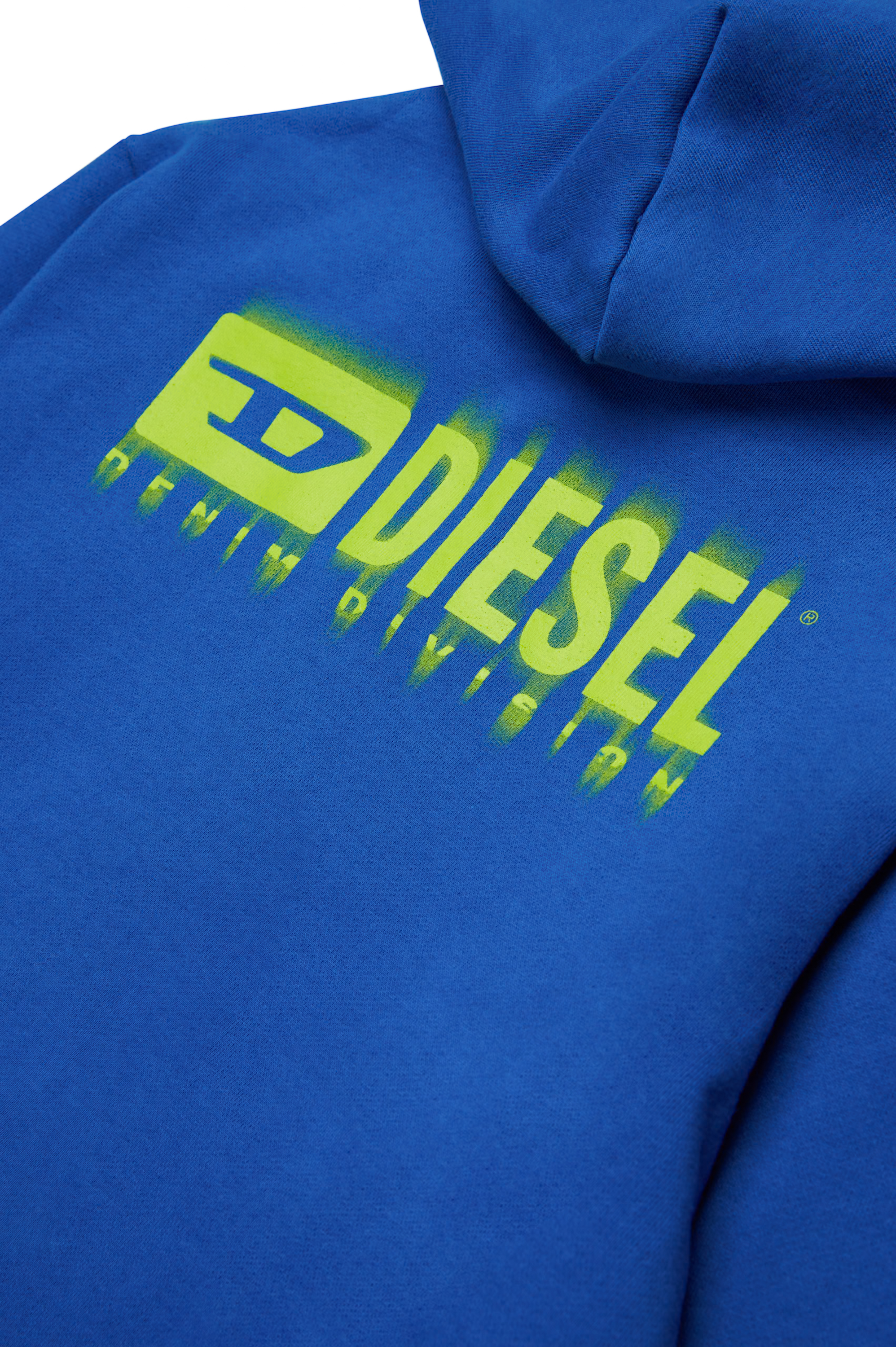 Diesel - SVOUGZIP OVER, Sweat-shirt à capuche zippé avec logo taché Homme in Bleu - 4