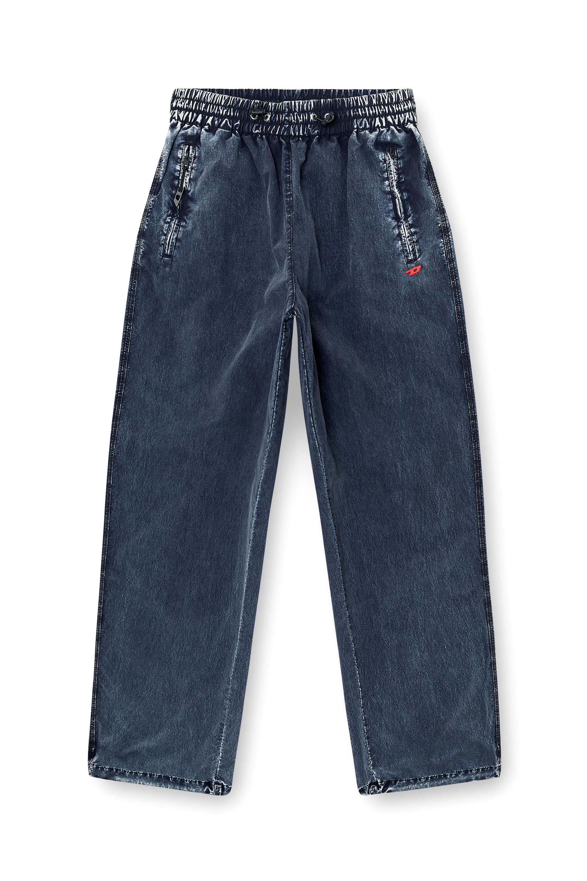 Diesel - P-APYRI, Pantalon acid-wash en nylon Taslan Femme in Bleu - 2