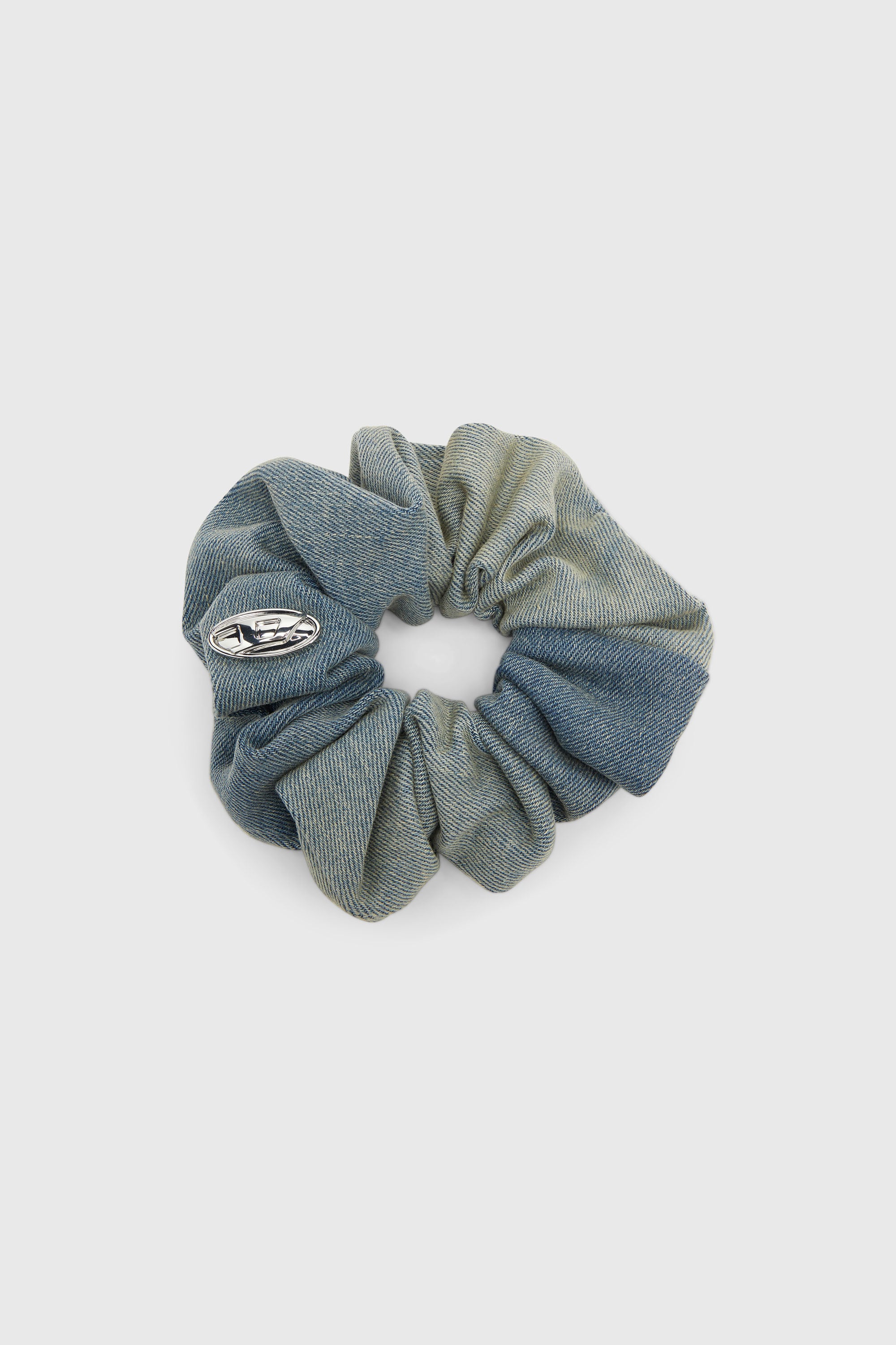 Diesel - BANGLE SCRUNCHIE, Chouchou en denim solaris&eacute; Femme in Bleu - 1