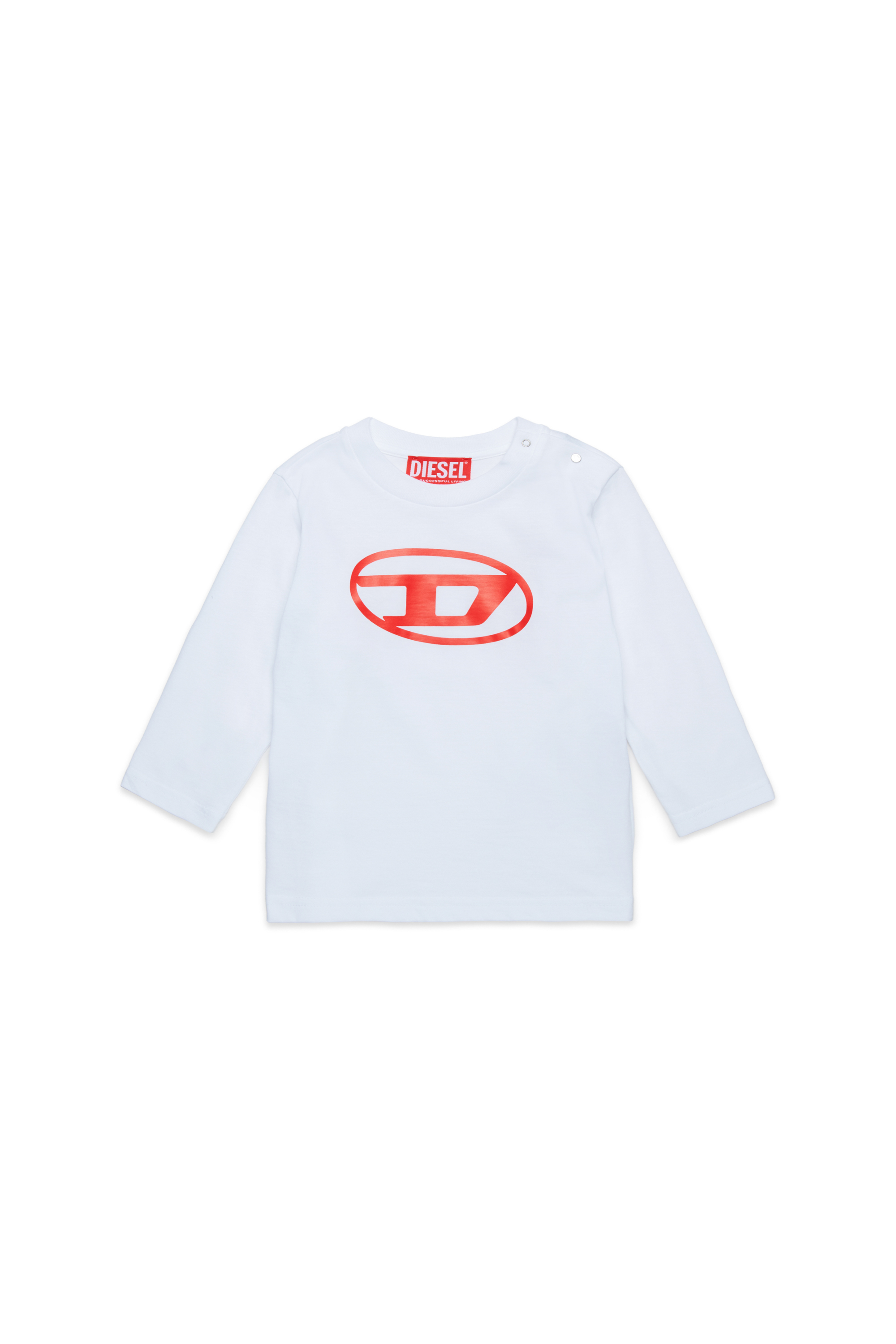 Diesel - TCERBLSB, T-shirt à manches longues avec Oval D Mixte in Blanc - 1