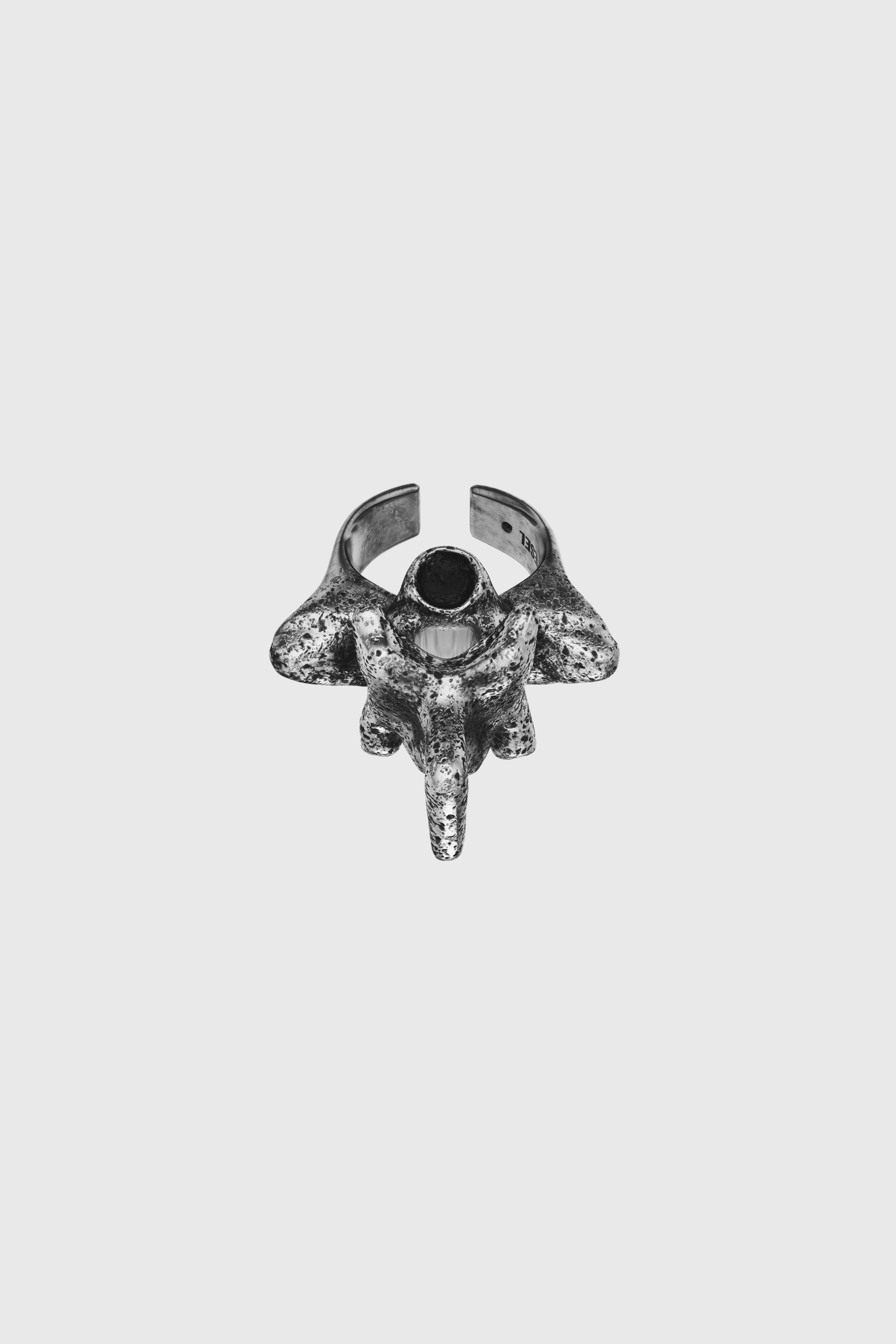 Diesel - DX1708040 JEWELLERY, Bague en m&eacute;tal argent&eacute; avec anneau central Mixte in Gris - 2