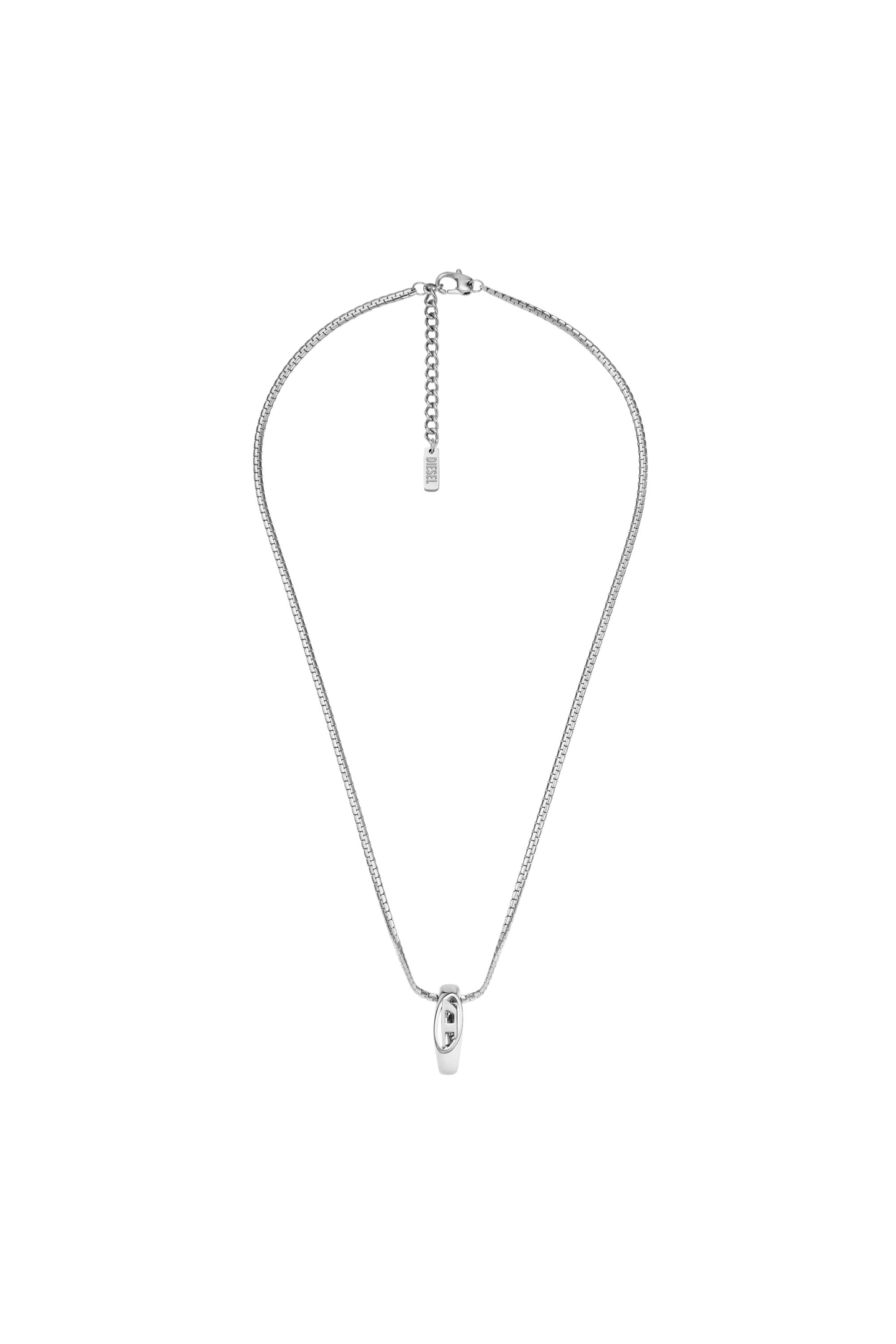 Diesel - DX1644040 JEWELLERY, Collier pendentif en acier inoxydable Mixte in Gris argenté - 1