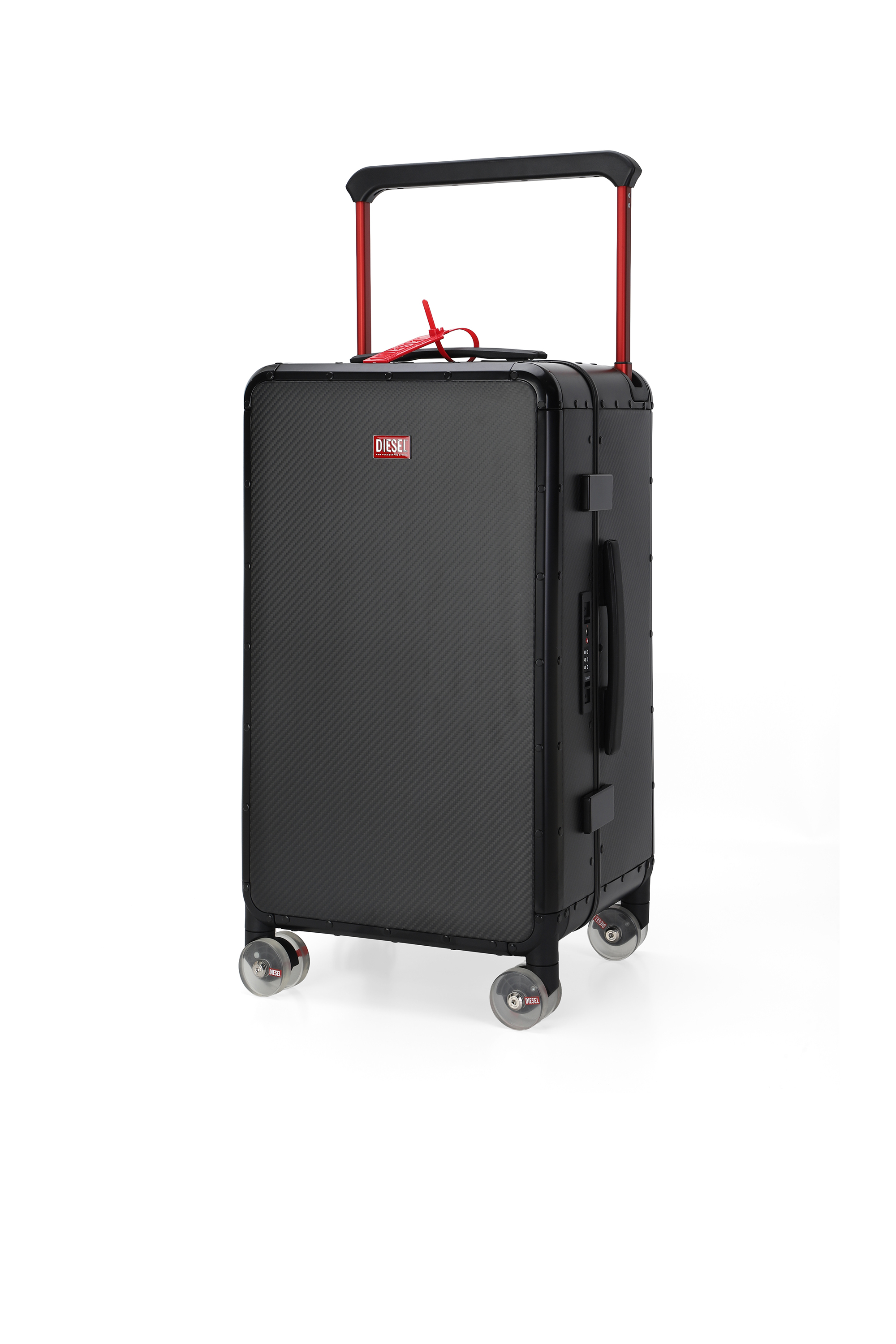 Diesel - DSL CARBON FIBER TROLLEY-BLACK- DSL001, Unisex's Carbon fiber suitcase size M in Black - 5