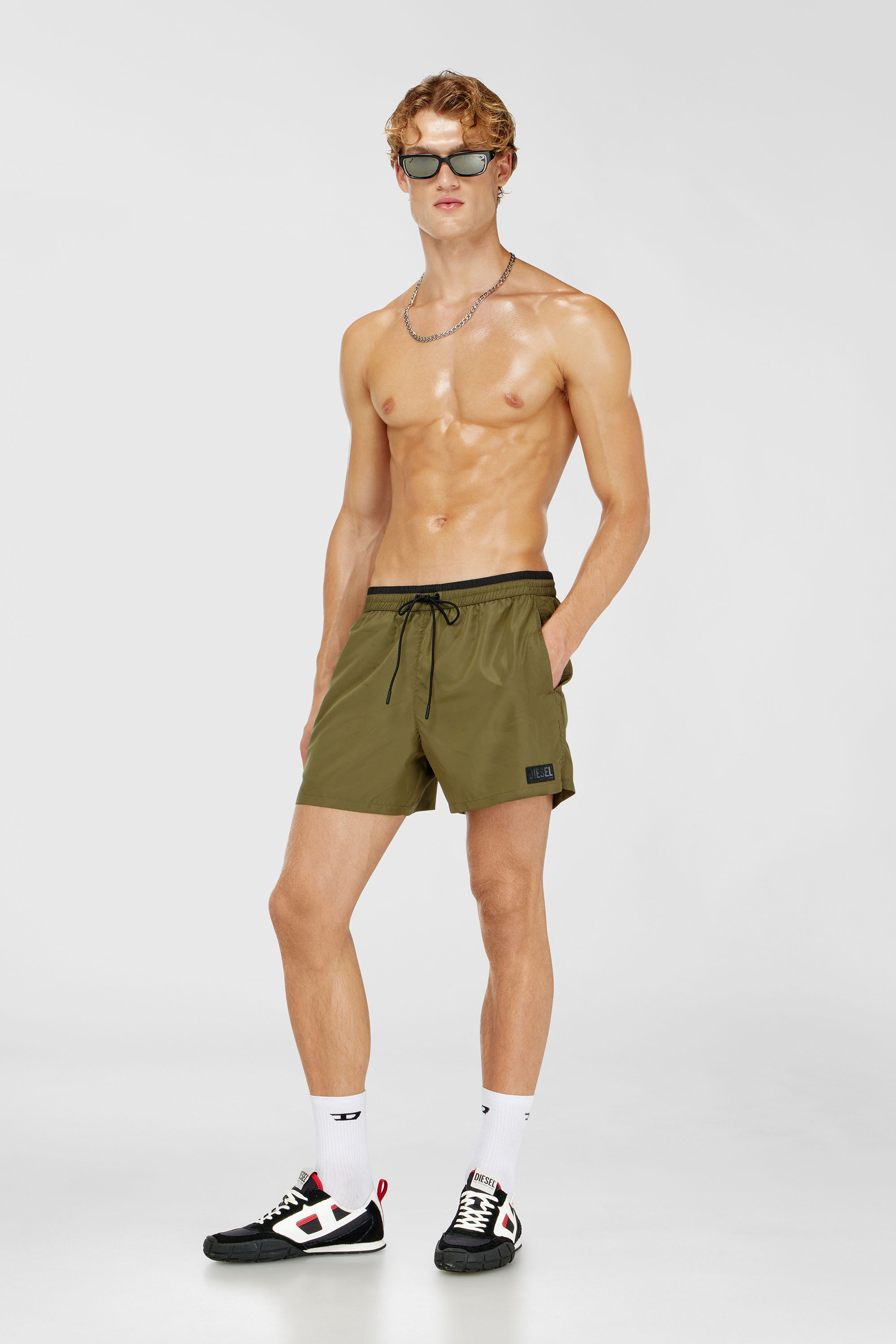 Diesel - JOEL-37-D-CORE, Short de bain avec taille contrastante Homme in Vert - 1