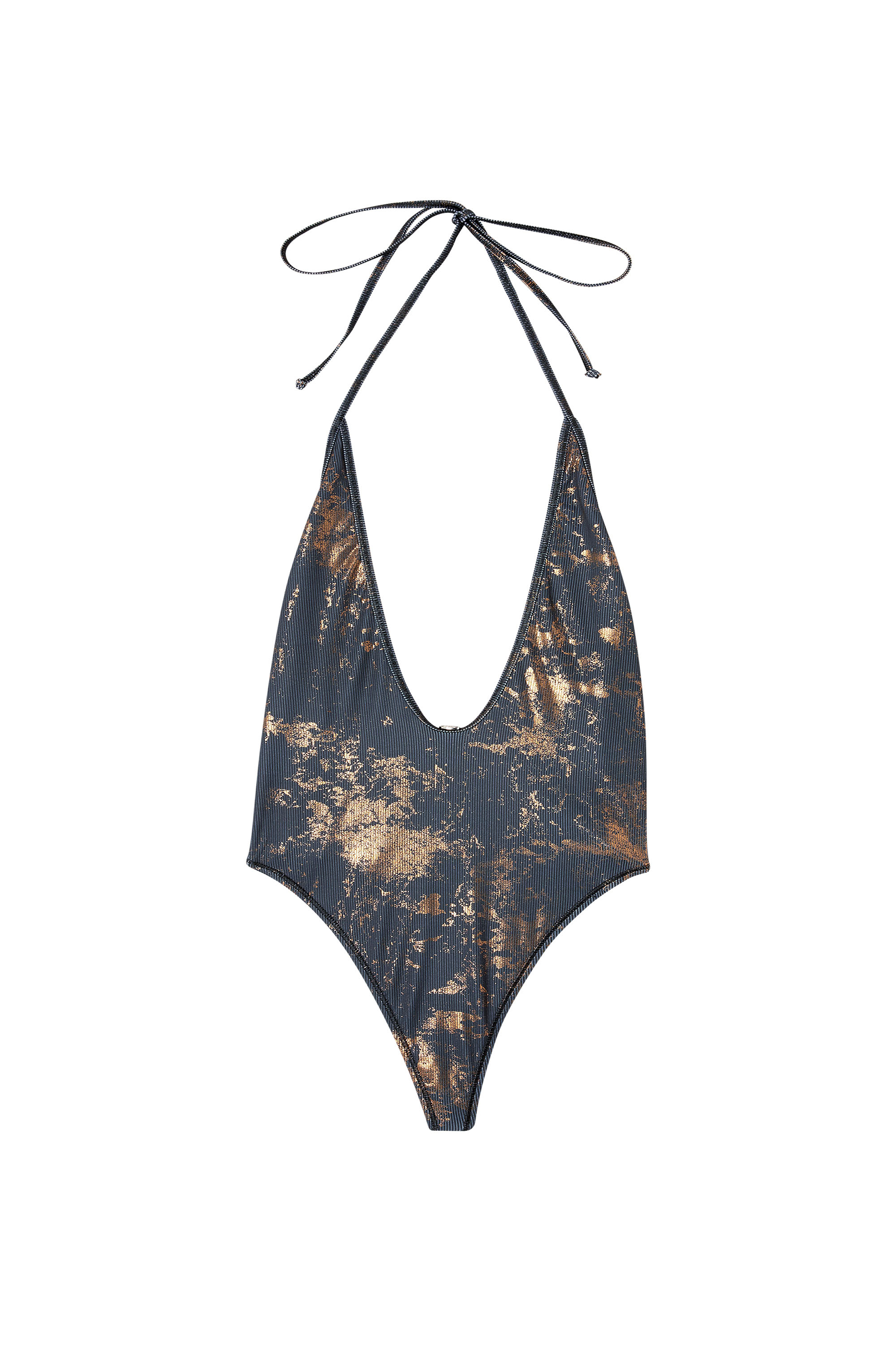 Diesel - AUDREY-UTLT, Maillot de bain &agrave; finition m&eacute;tallis&eacute;e Femme in Gris - 6