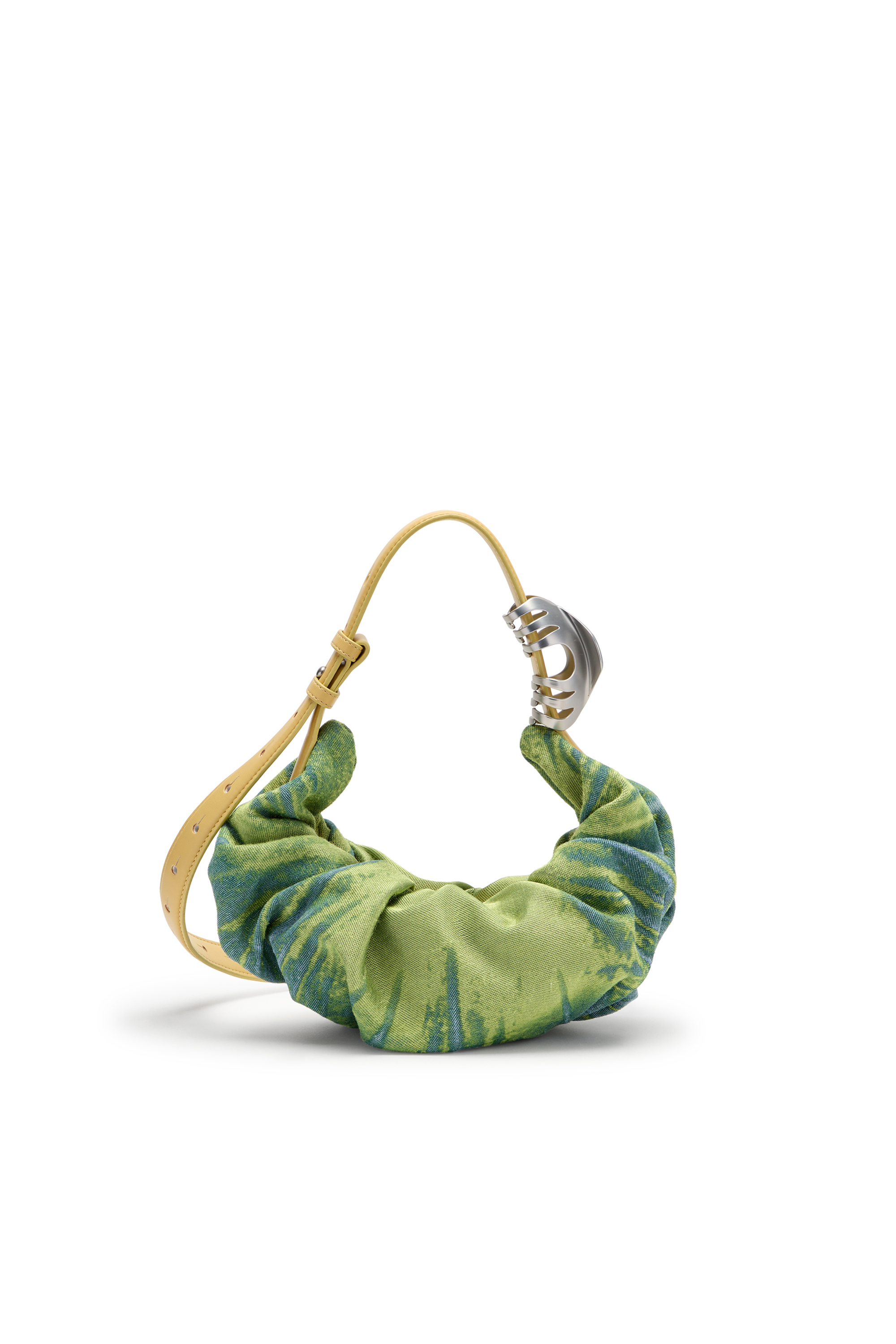Diesel - GRAB-D HOBO S, Grab-D-Sac hobo froiss&eacute; en satin denim Femme in Vert - 2