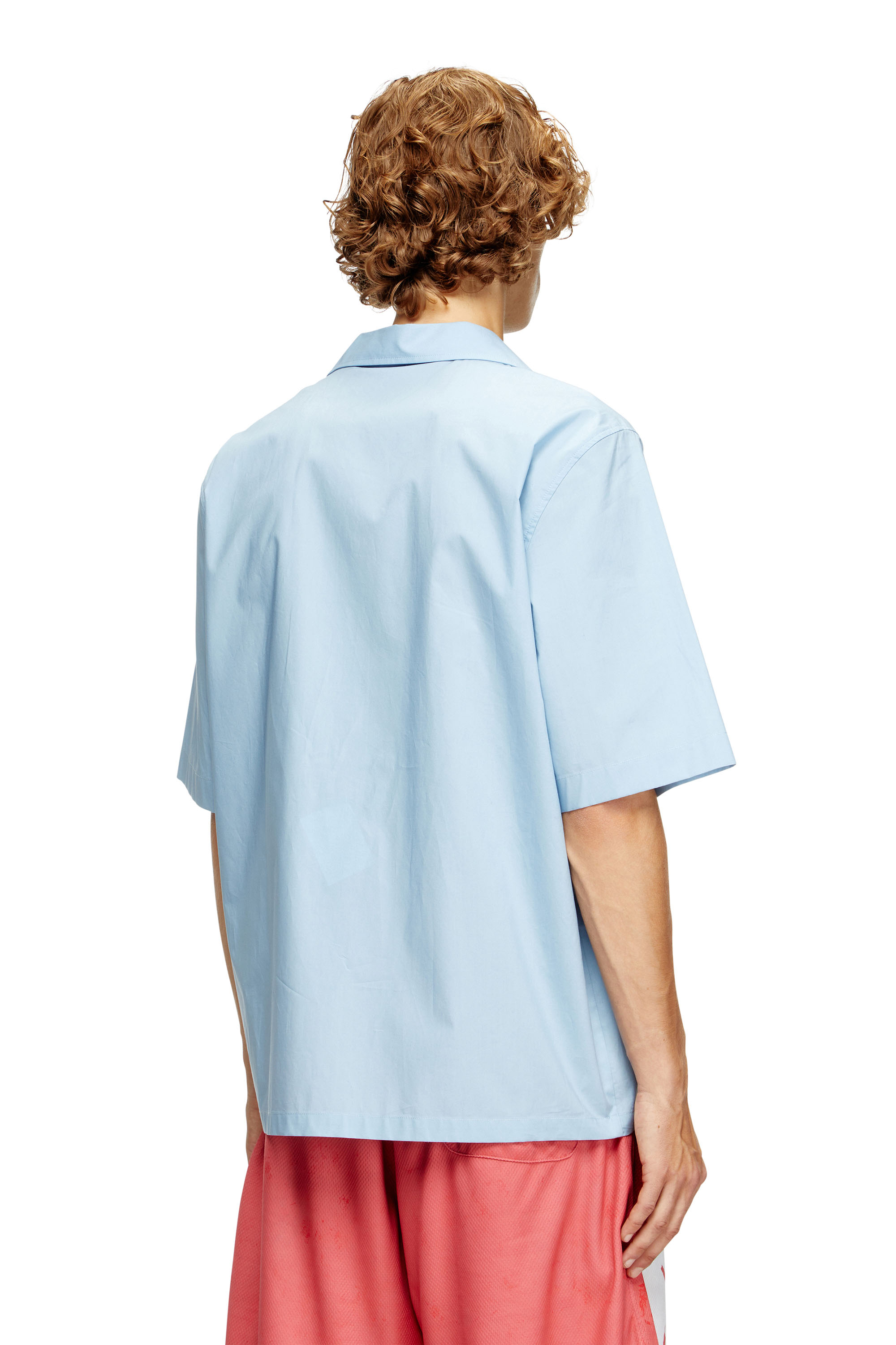 Diesel - S-BRACK-A-AJFY, Chemise à manches courtes avec empiècements photo de logo Homme in Bleu - 4