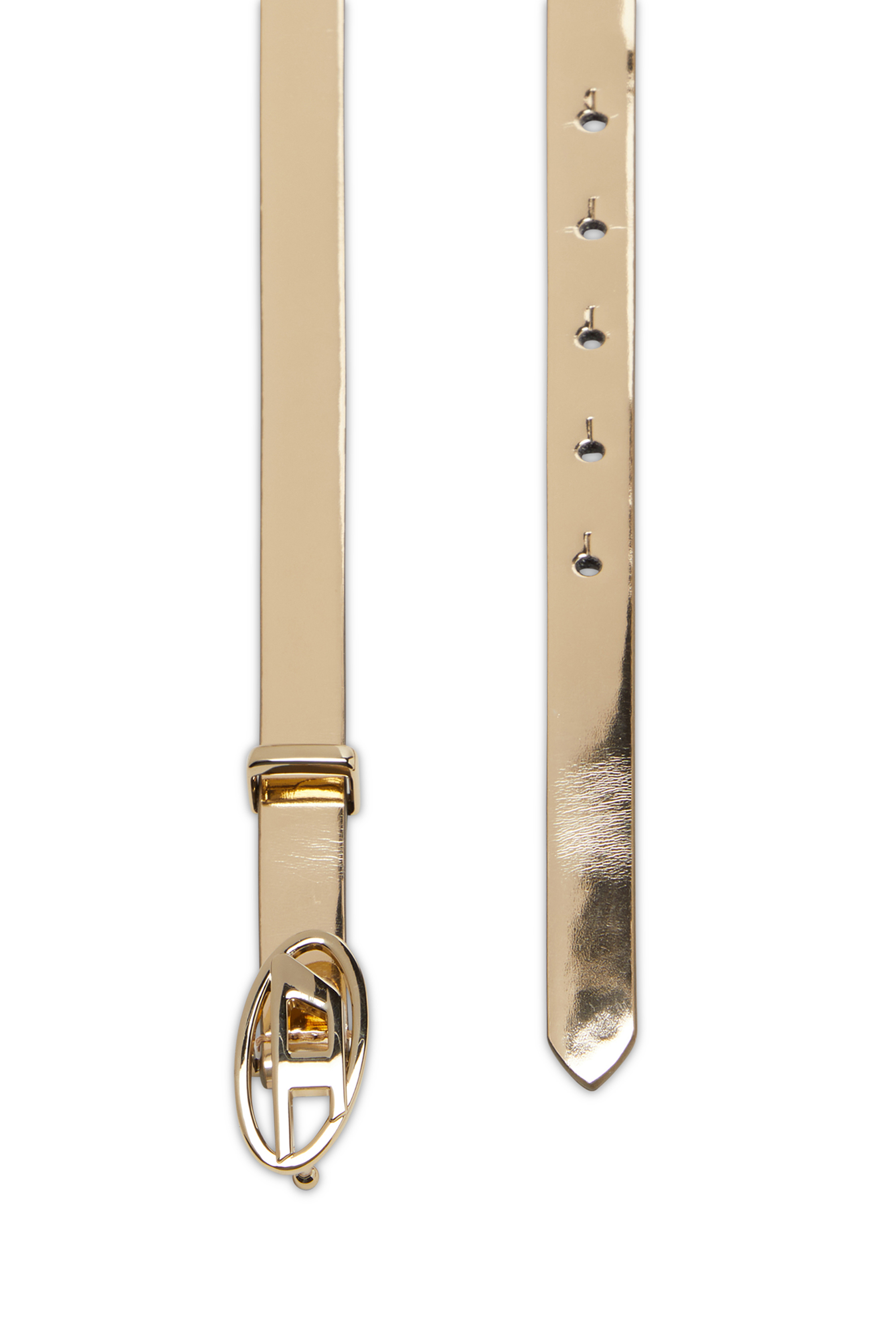 Diesel - B-1DR 15, Ceinture fine en cuir laminé Femme in Doré - 2
