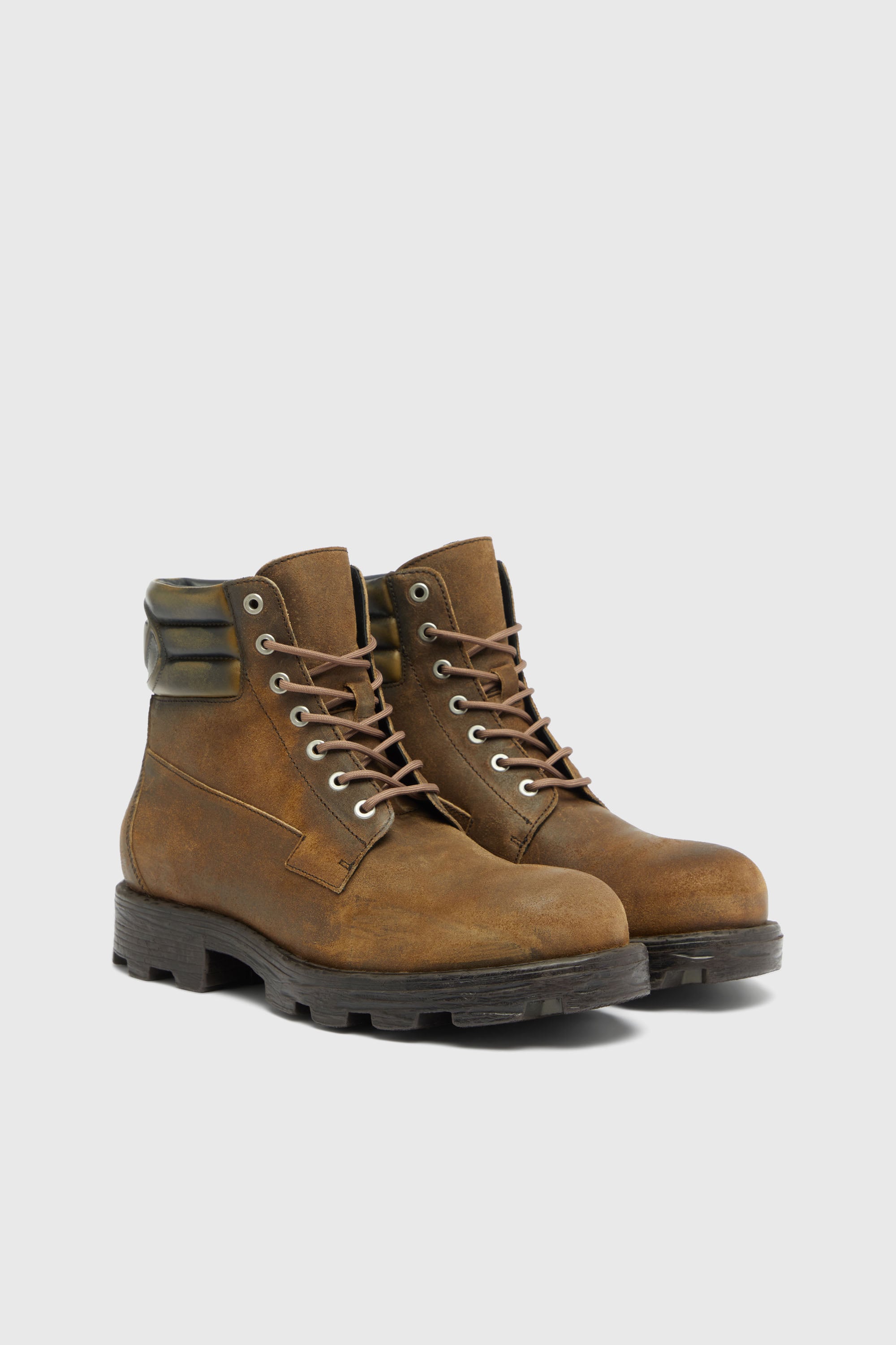Diesel - D-HAMMER LACE UP, D-Hammer-Combat bottes en su&egrave;de effet vieilli Homme in Marron - 2