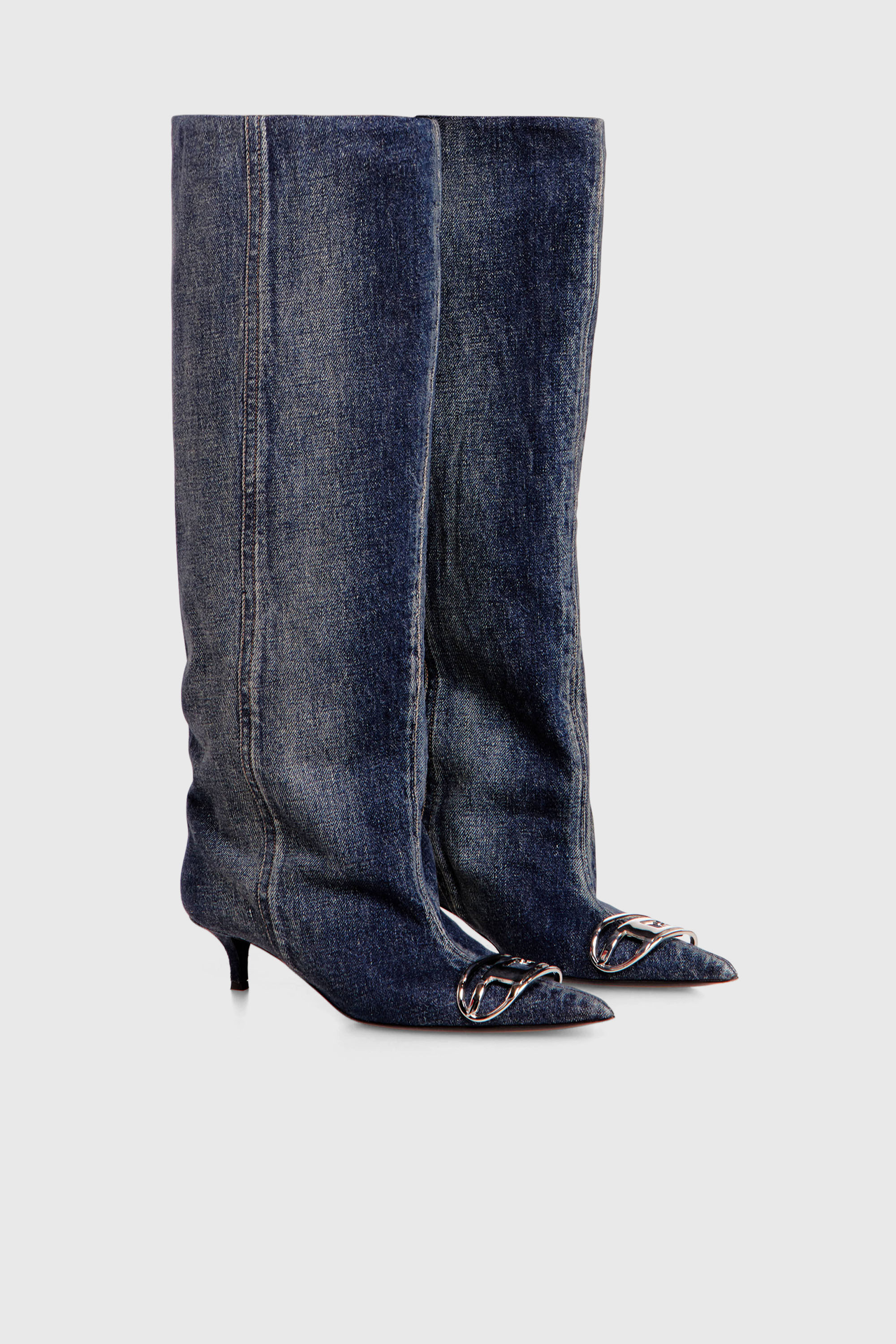 Diesel - D-VENUS KB SLOUCHY, D-Venus-Botte slouchy &agrave; hauteur de genou en denim Femme in Bleu - 2
