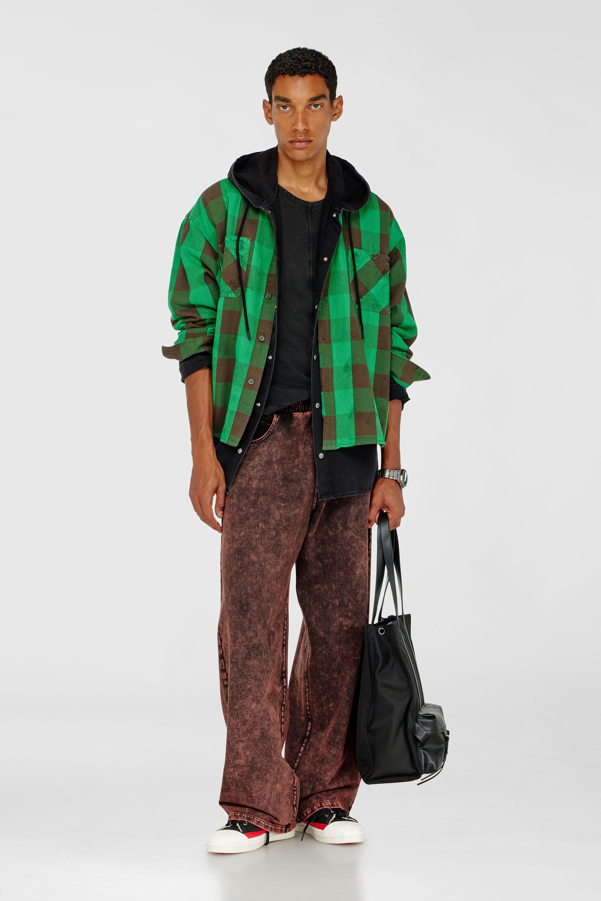 Diesel - S-DRUM, Chemise &agrave; carreaux effet us&eacute; Homme in Polychrome - 2