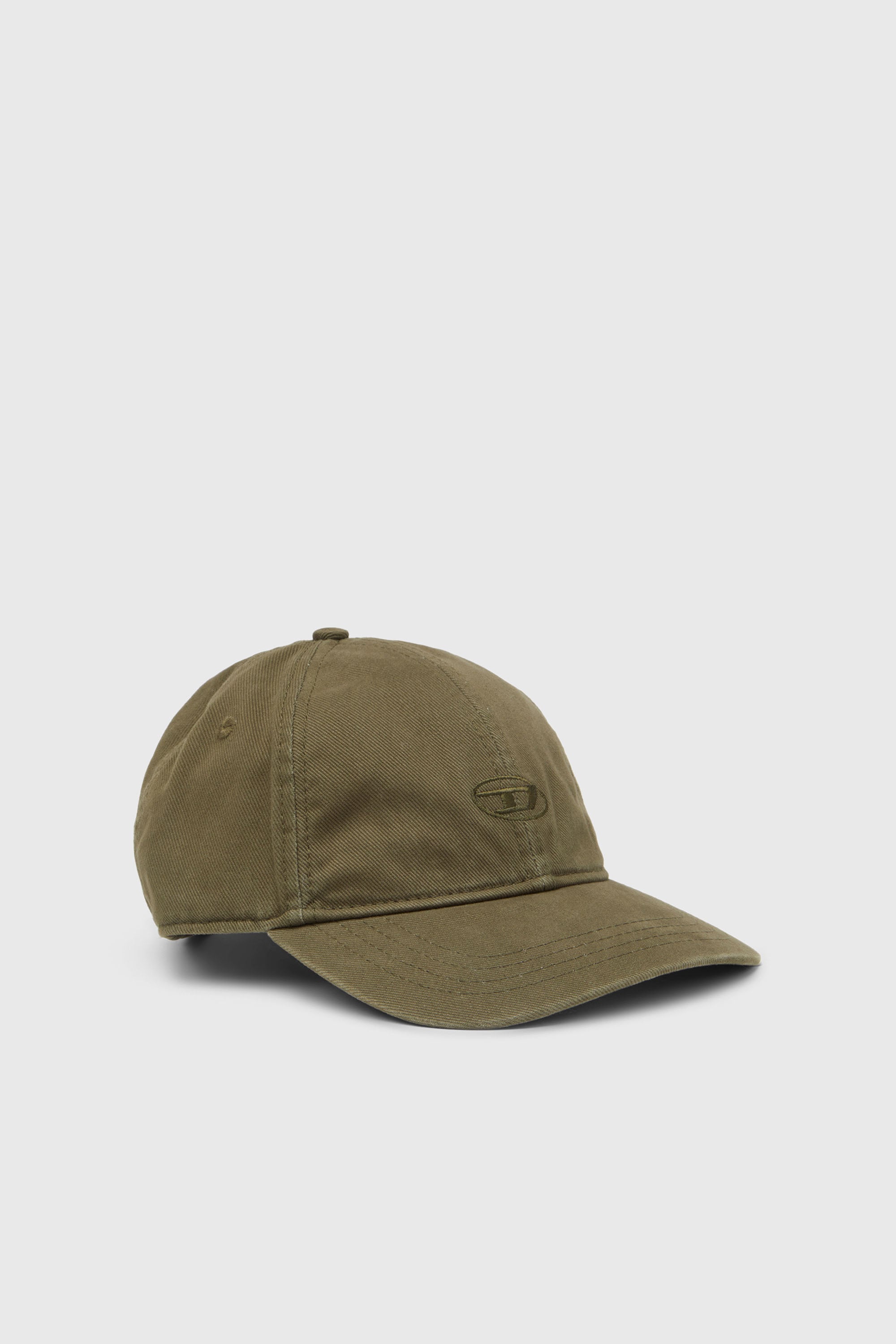Diesel - C-RUN-WASH, Casquette de baseball en serg&eacute; de coton d&eacute;lav&eacute; Homme in Vert - 1