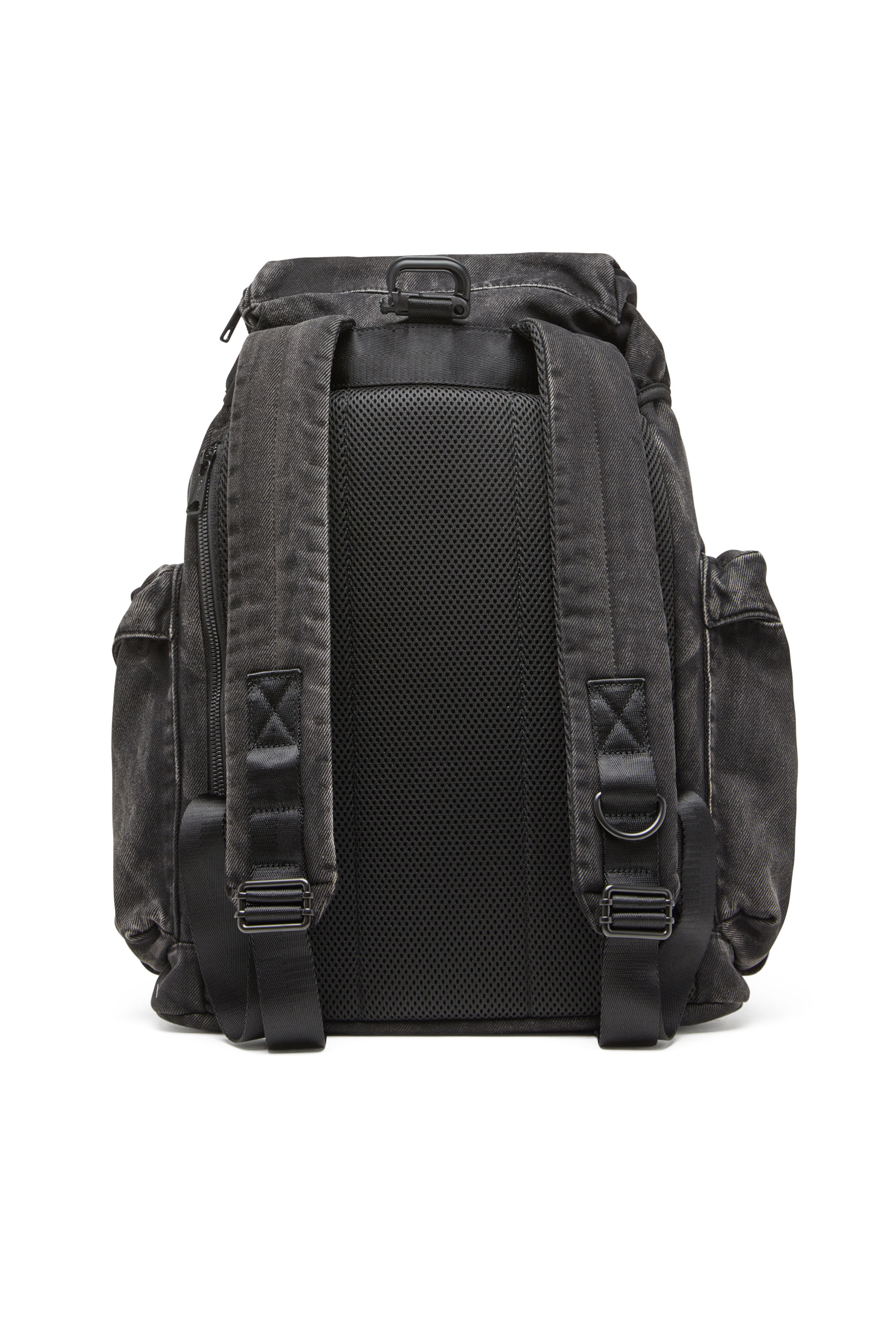 Diesel - UTLT BACKPACK, Utlt Backpack-Sac &agrave; dos Utility en denim effet nuage Homme in Noir - 3
