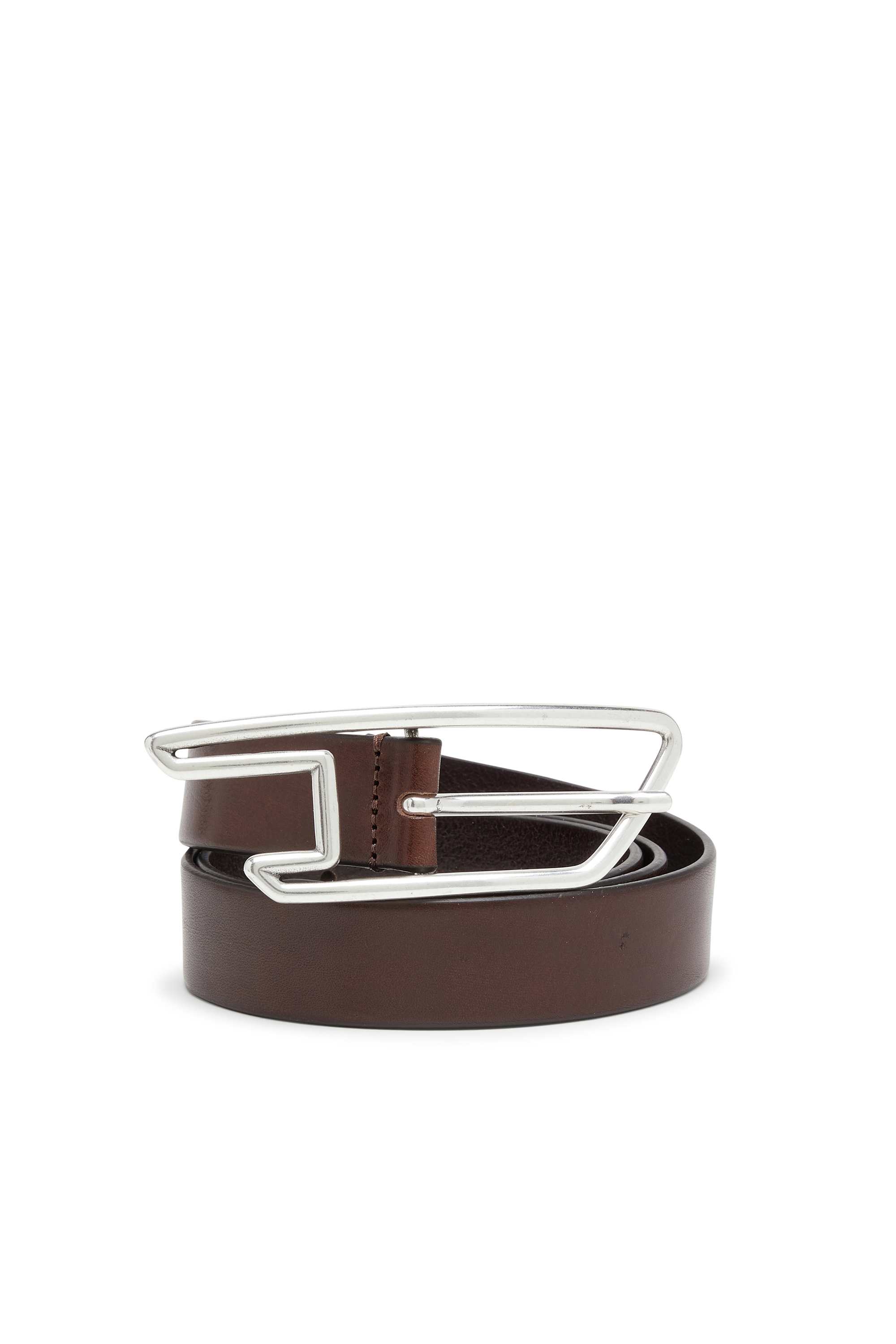 Diesel - B-D LINE 30, Ceinture en cuir de 3 cm avec boucle &agrave; logo D Mixte in Marron - 3