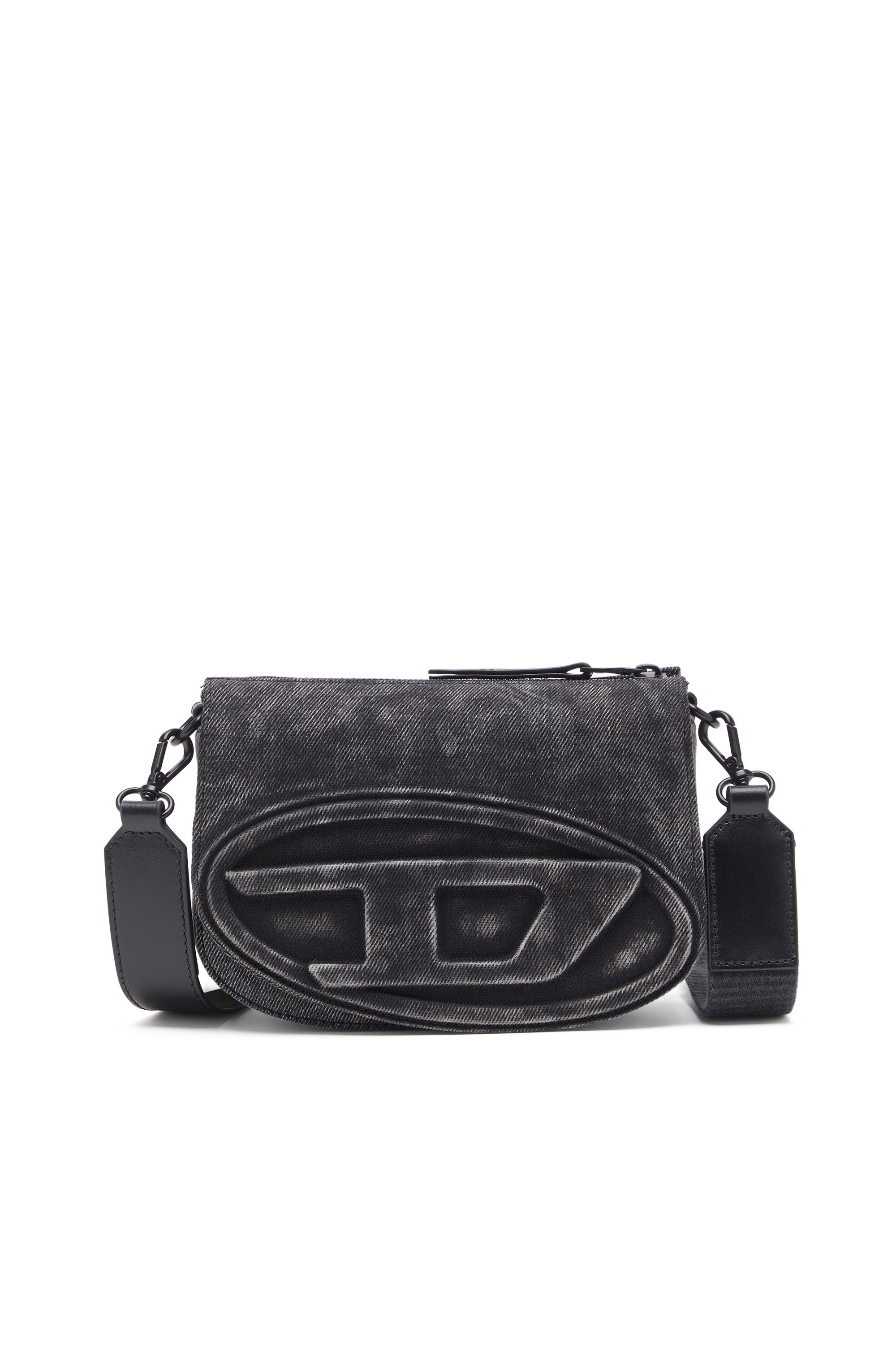 Diesel - 1DR CAMERA BAG, 1DR-Sac Camera en denim stonewashed Homme in Noir - 1