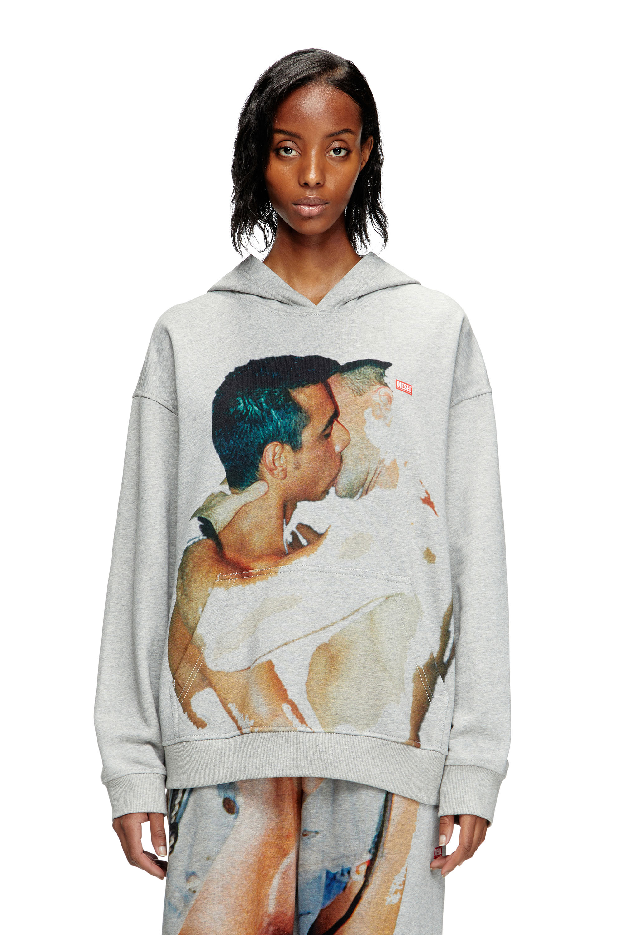 Diesel - PR-S-BOXT-HOOD-TOM25, Sweat-shirt à capuche avec imprimé graphique Mixte in Gris - 1