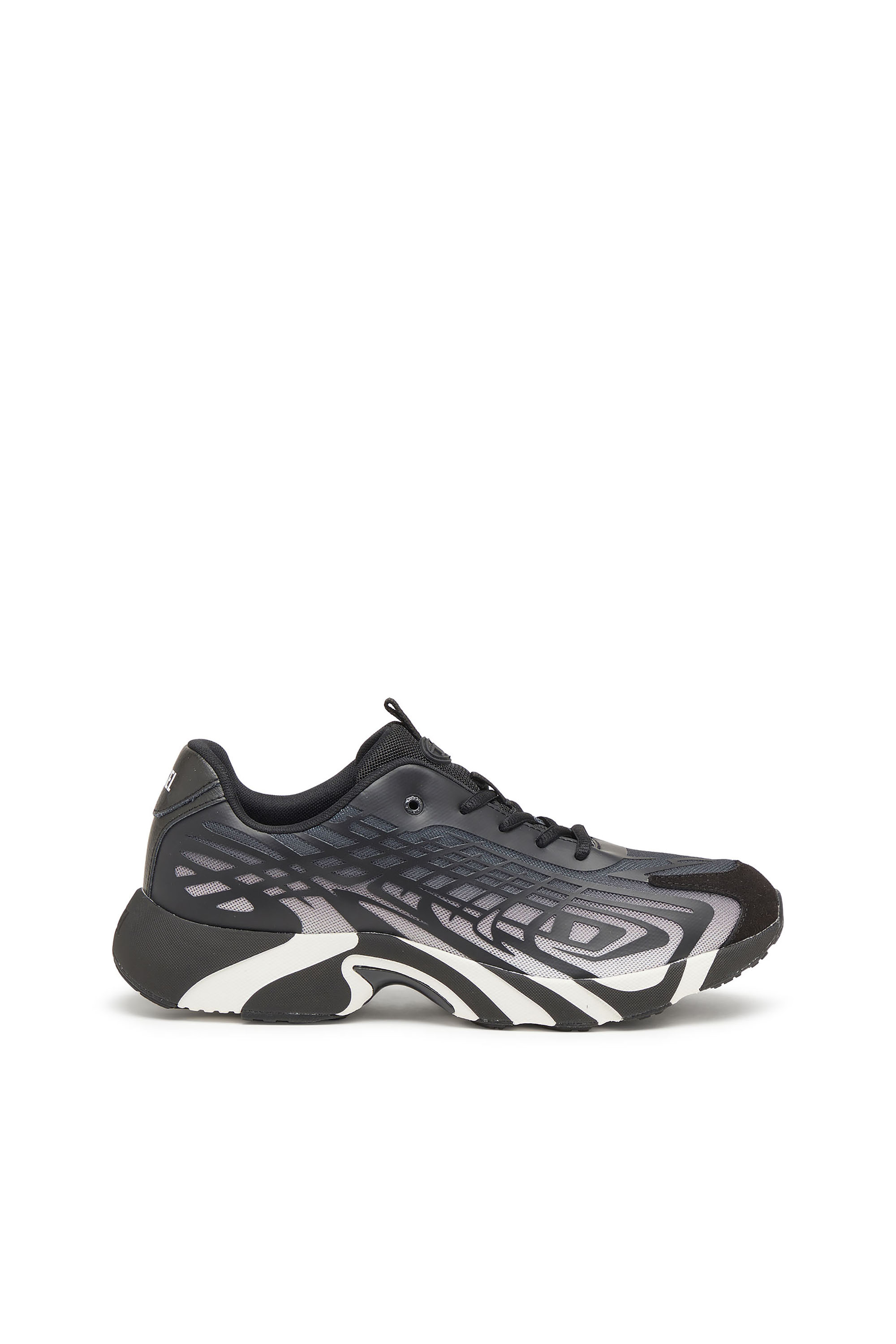 Diesel - S-D-VIT'S 500 LOW, D-Vit-Sneakers en mesh dégradé rayé Homme in Noir - 1