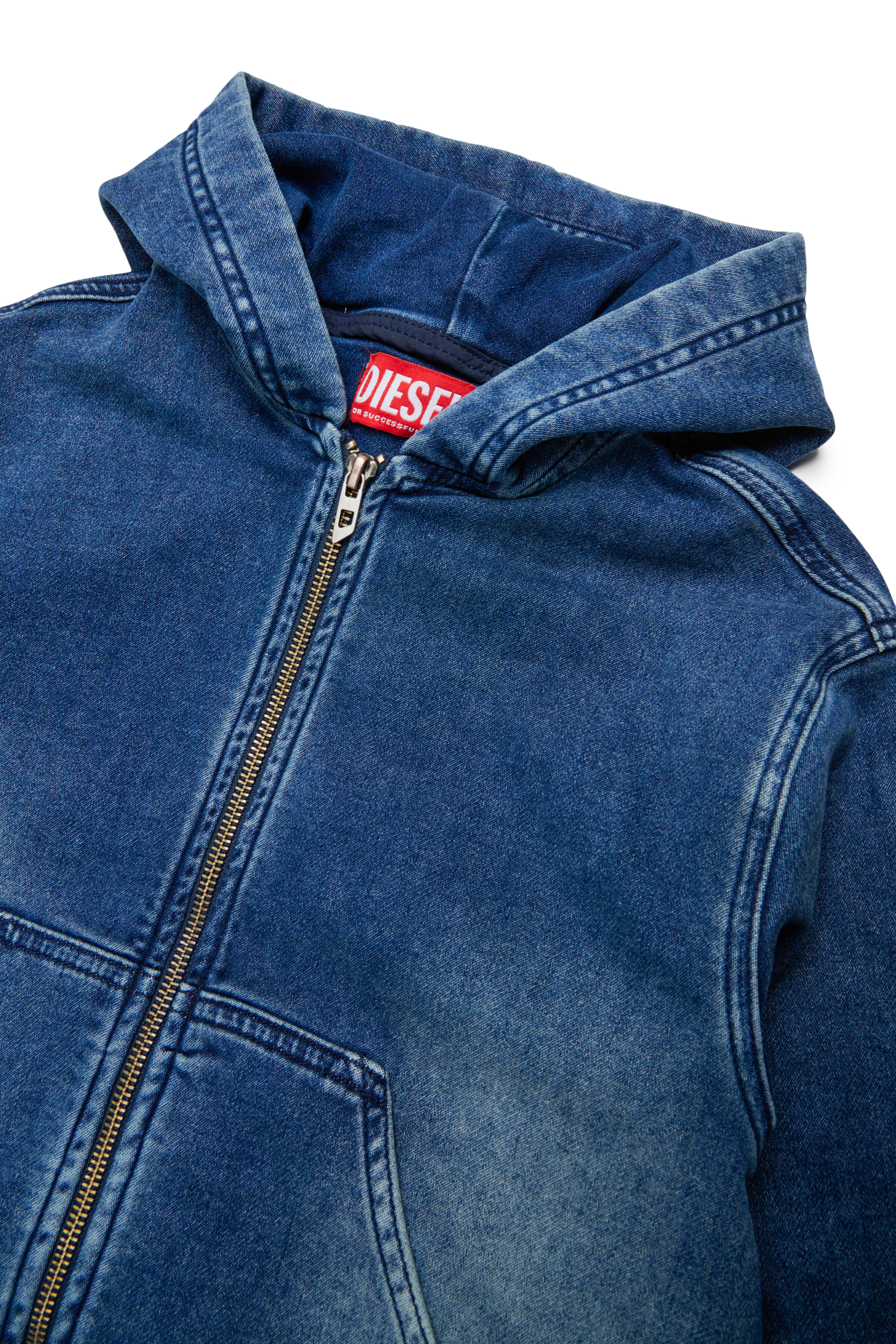 Diesel - STIMM-OVER JJJ, Sweat &agrave; capuche zipp&eacute; en JoggJeans Homme in Bleu - 3