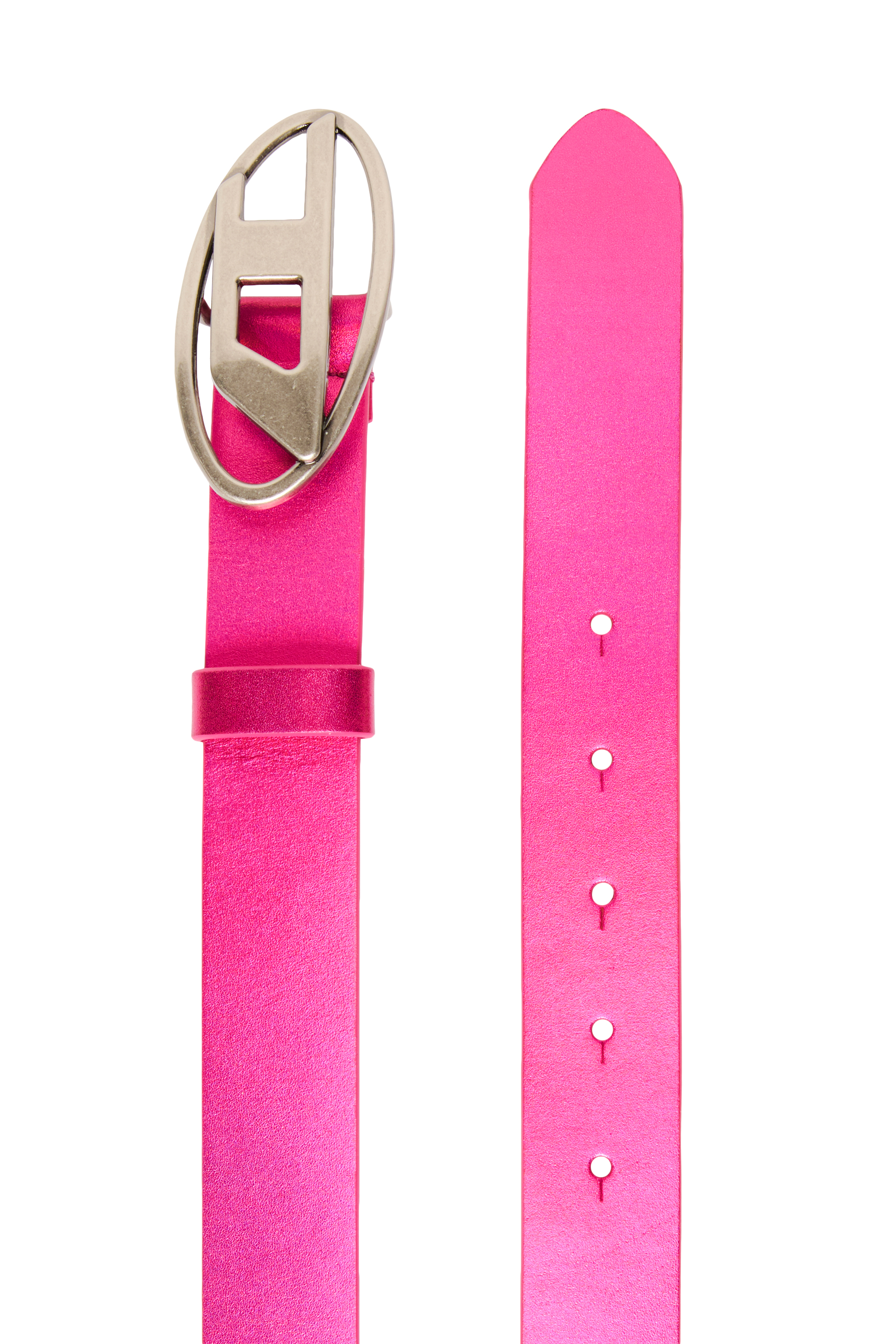 Diesel - B1DR, Ceinture en cuir avec boucle en D ovale Mixte in Rose - 2