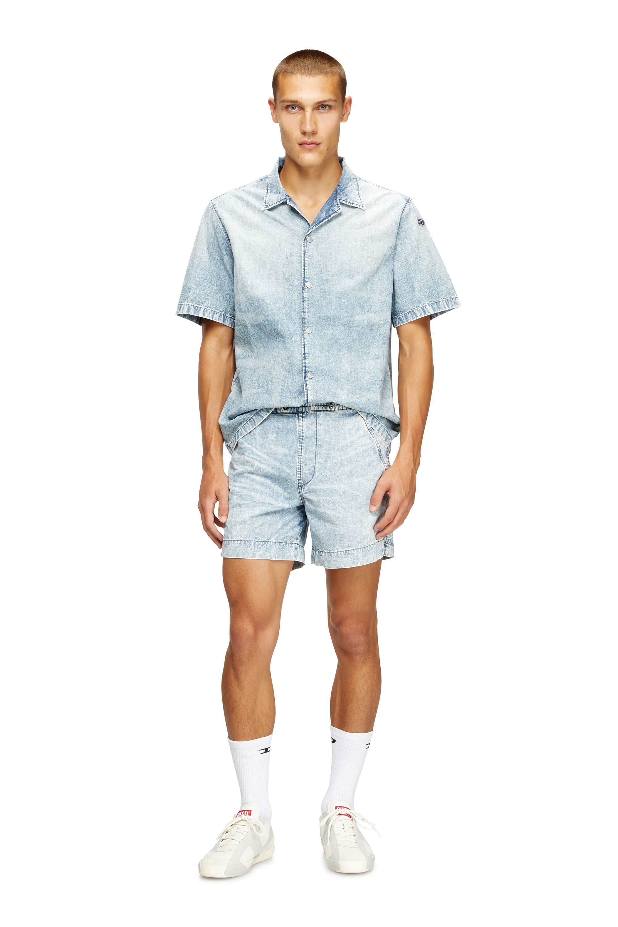 Diesel - D-NABIL-S4, Chemise bowling en denim marbré Homme in ToBeDefined - 2
