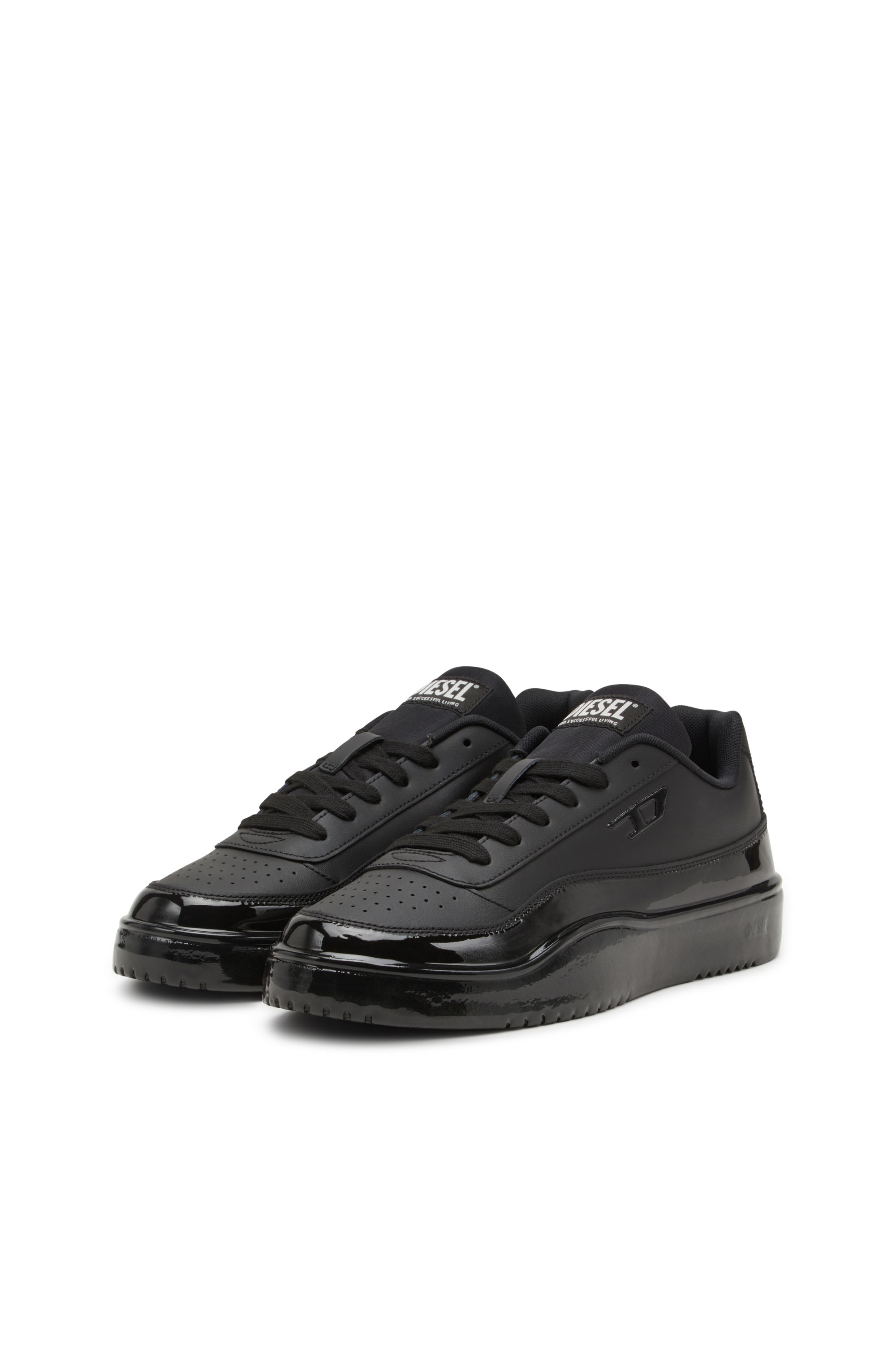 Diesel - S-TRACKER-D LOW, S-Tracker-D-Sneakers en cuir siliconé Homme in Noir - 8