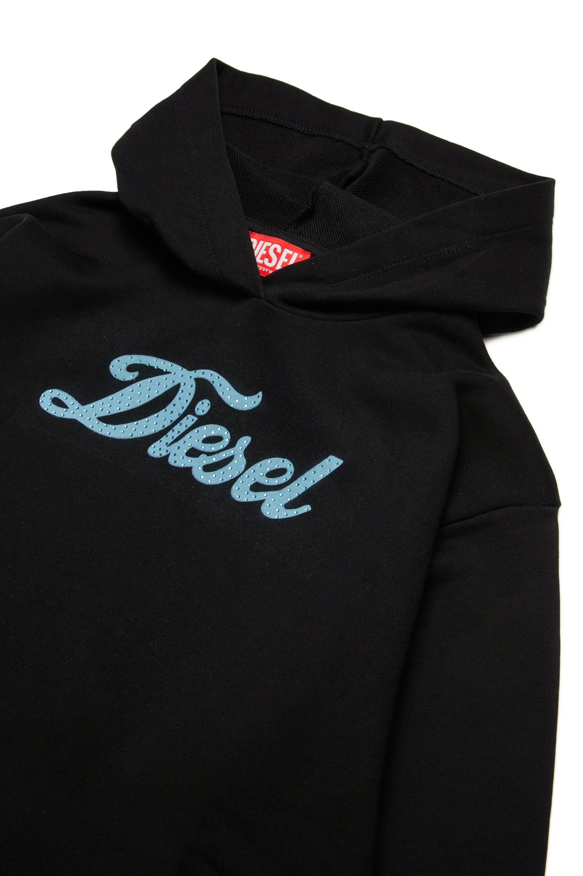 Diesel - SIRIFFY, Femme Sweat-shirt à capuche avec logo imprimé et cristal in Noir - Image 3