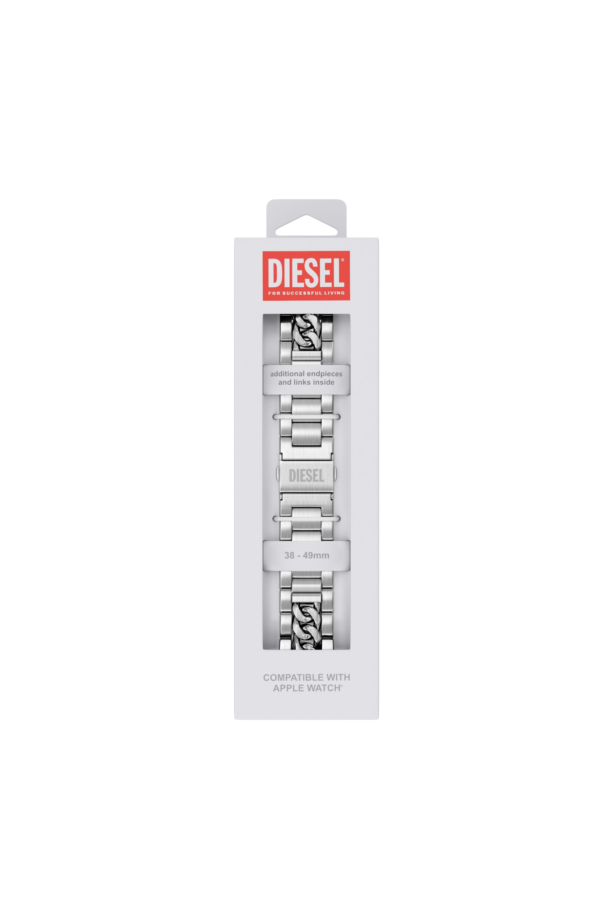 Diesel - DSS027 WATCH, Bracelet de montre en acier inoxydable pour apple watch&reg;, 38-49 mm Homme in Gris argent&eacute; - 2