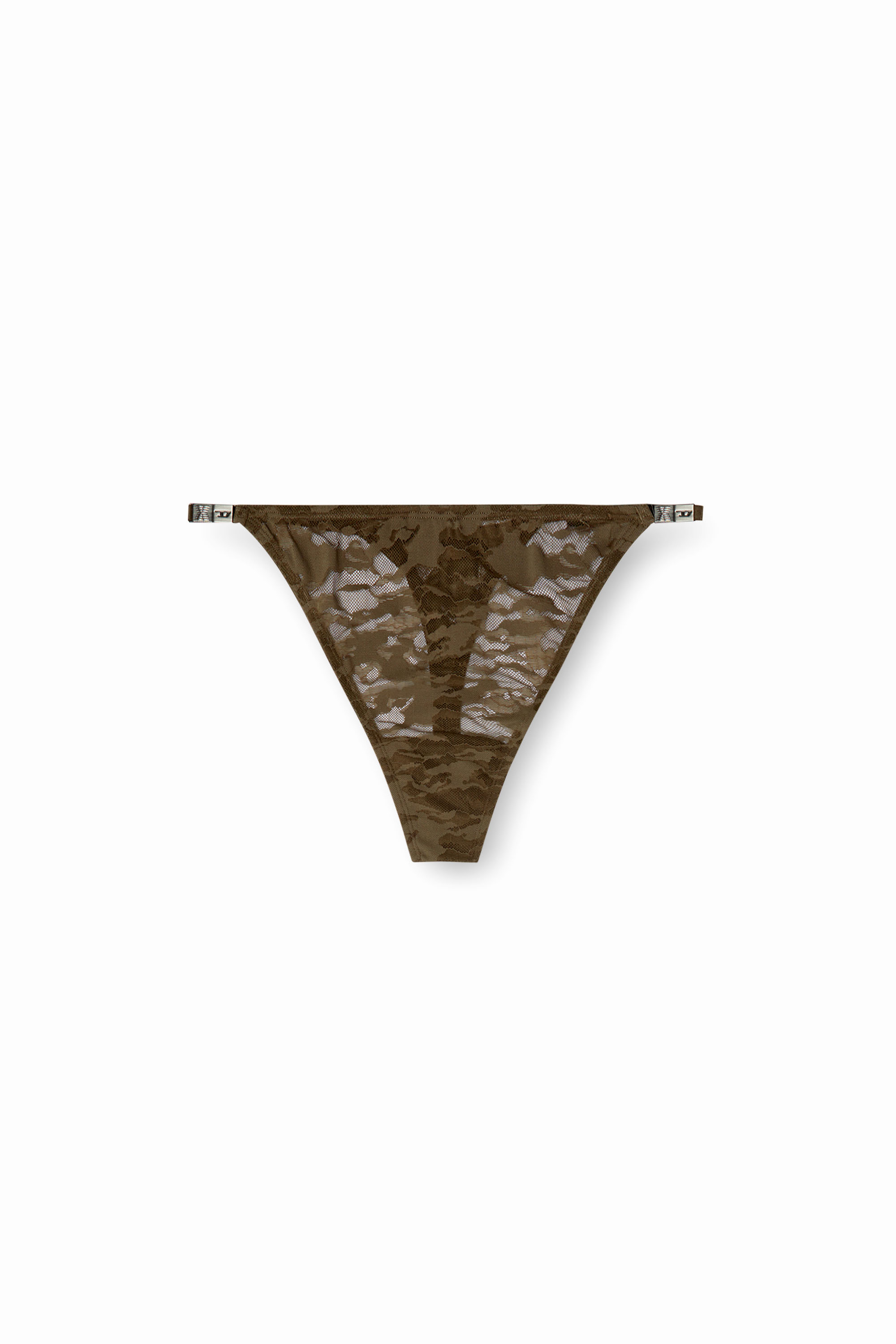 Diesel - C-CAMO-LACE-STRING-THONG, String en dentelle effet camouflage Femme in Marron - 4