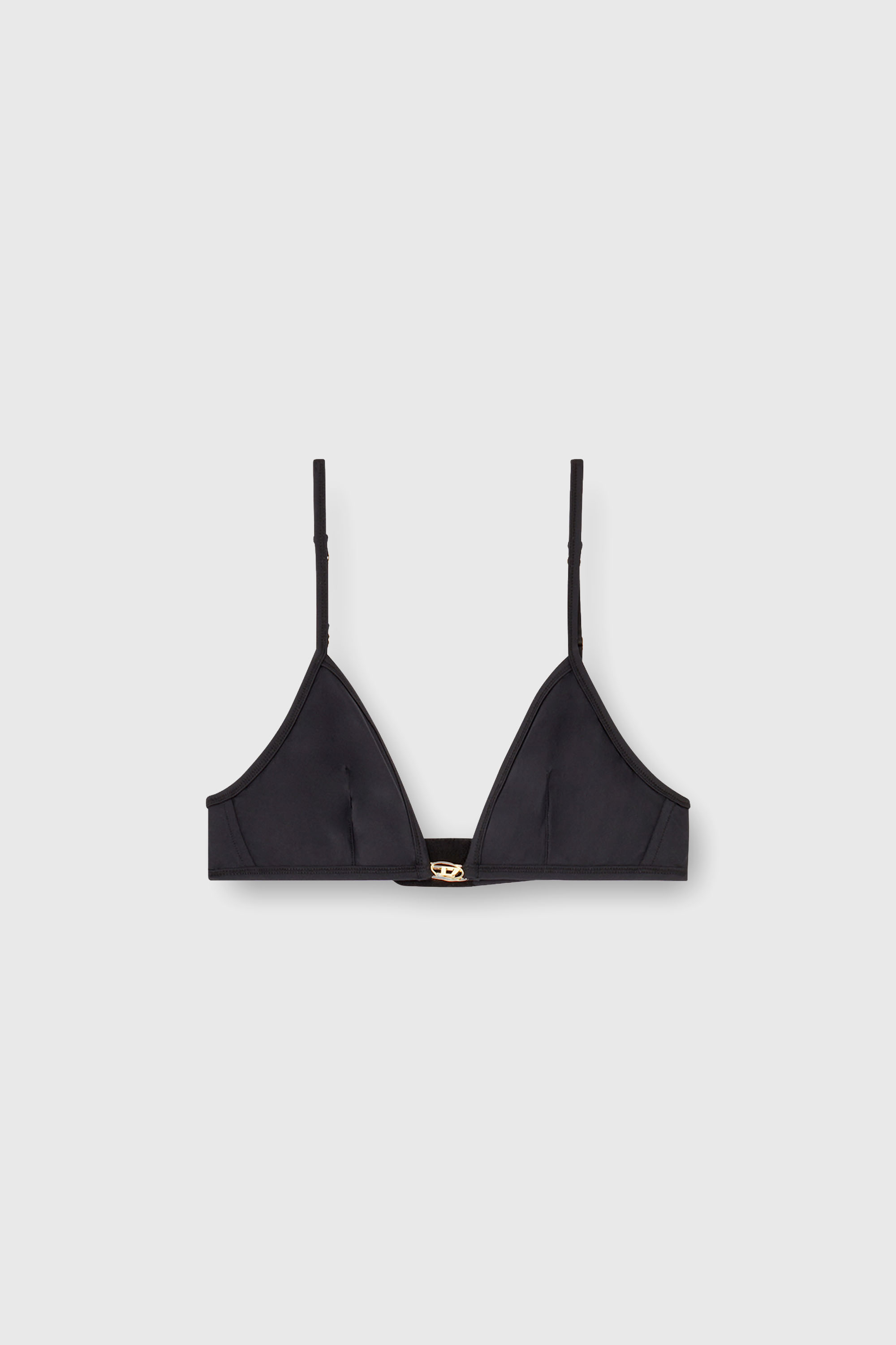 Diesel - LUNA-UTLT, Soutien-gorge triangle en nylon avec d&eacute;tail Oval D Femme in Noir - 2