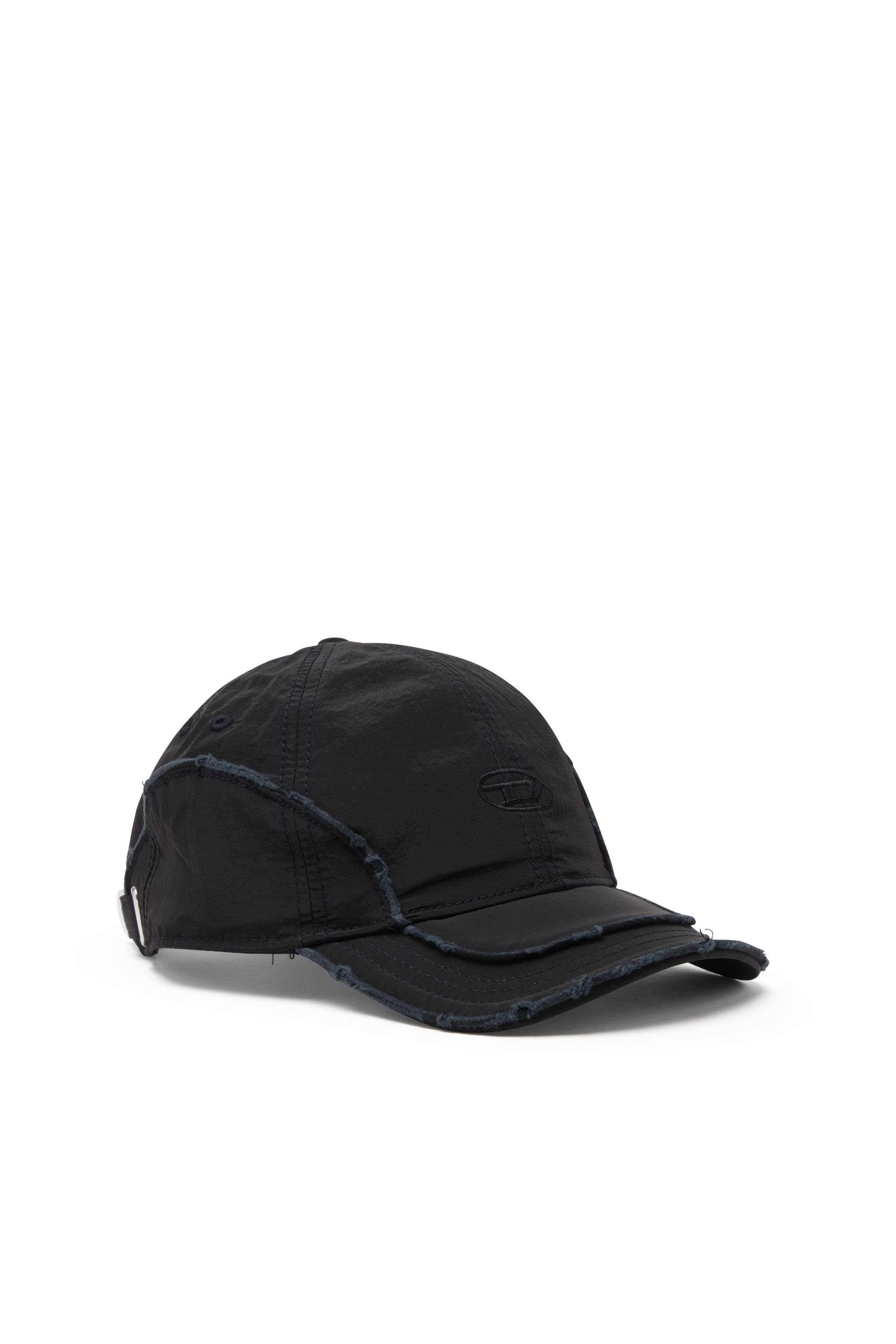 Diesel - C-ONNOR, Casquette de baseball en nylon froissé avec D ton sur ton Homme in Noir - 2