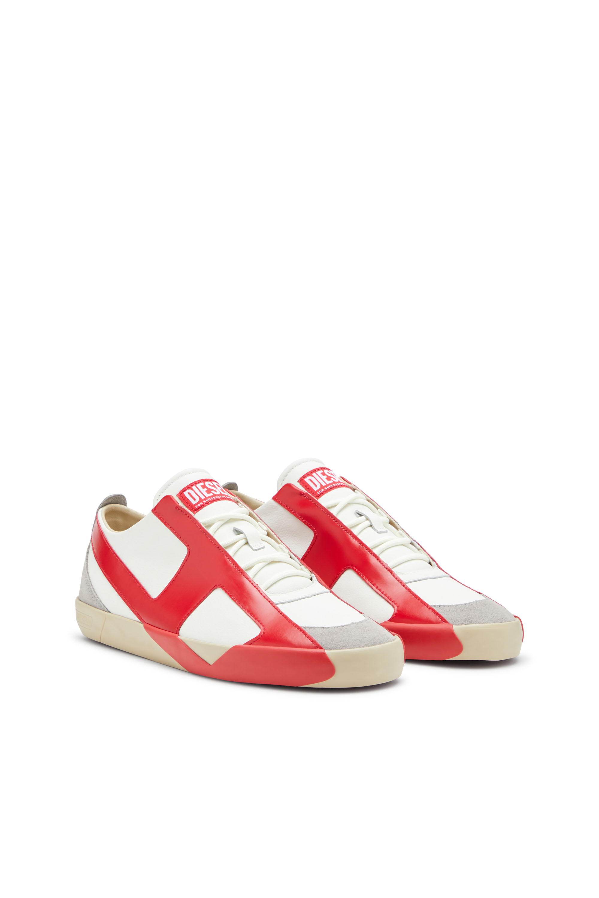 Diesel - S-SLANTE-D LOW, S-Slante-D-Baskets en daim et cuir avec logo D Homme in Polychrome - 2