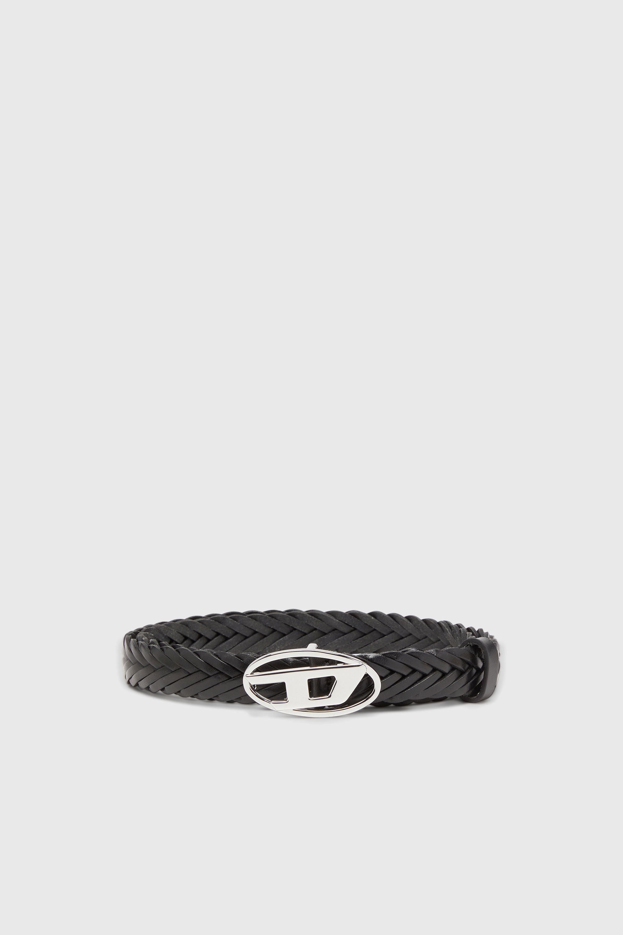 Diesel - B-1DR 20, Ceinture 1.9 cm en cuir tress&eacute; Femme in Noir - 1