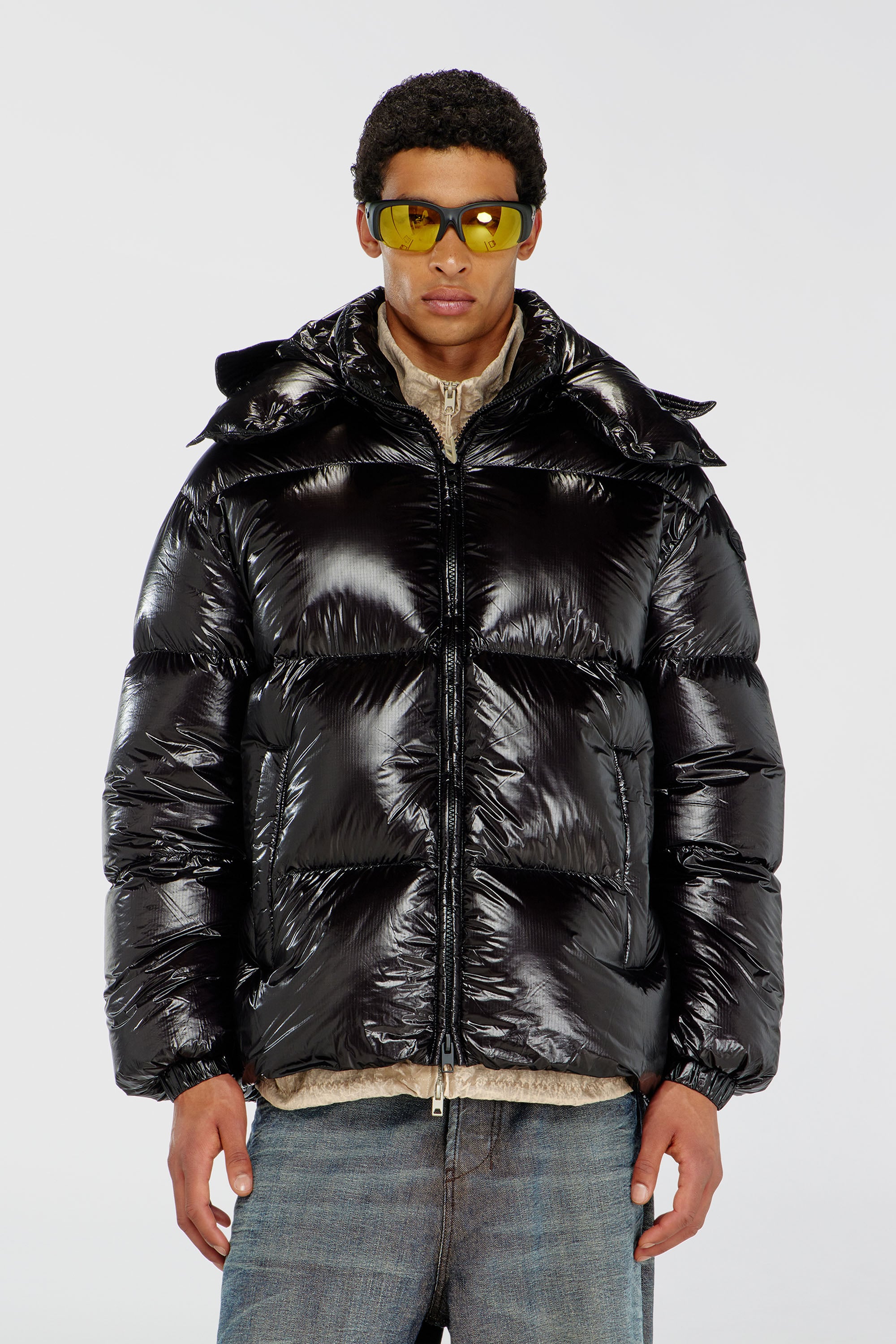 Diesel - W-ROLFYS-WRD-BKCP, Doudoune avec capuche amovible Homme in Noir - 1