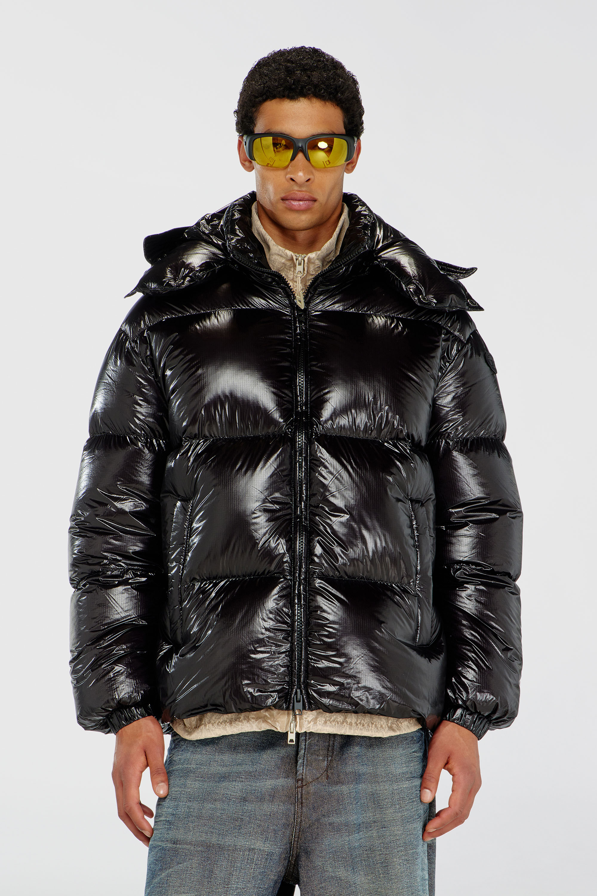Diesel - W-ROLFYS-WRD-BKCP, Doudoune avec capuche amovible Homme in Noir - 3