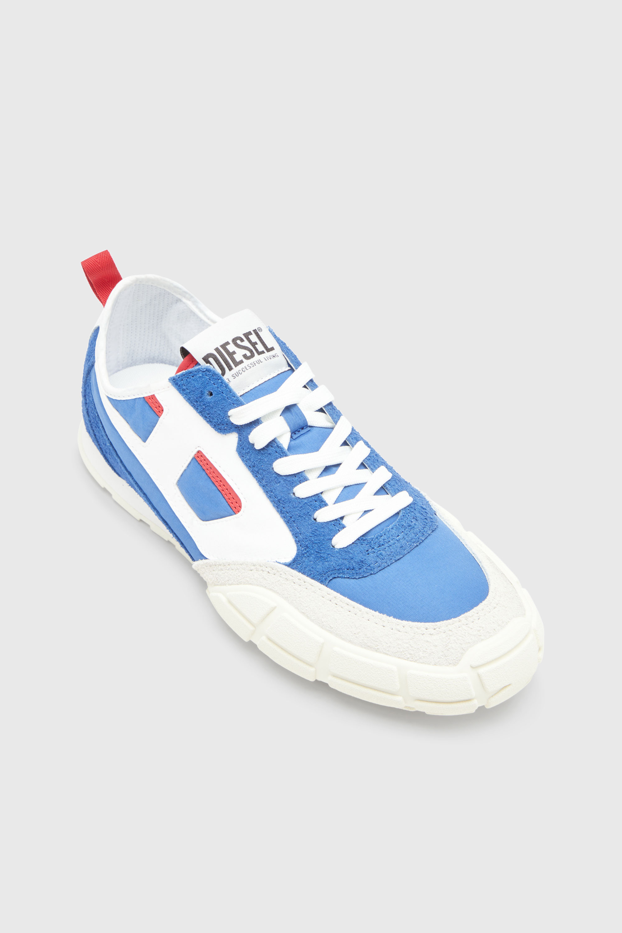 Diesel - S-PAGODHA LOW, Man's S-Pagodha-Sneakers in leather, suede and ripstop in Blue - 6