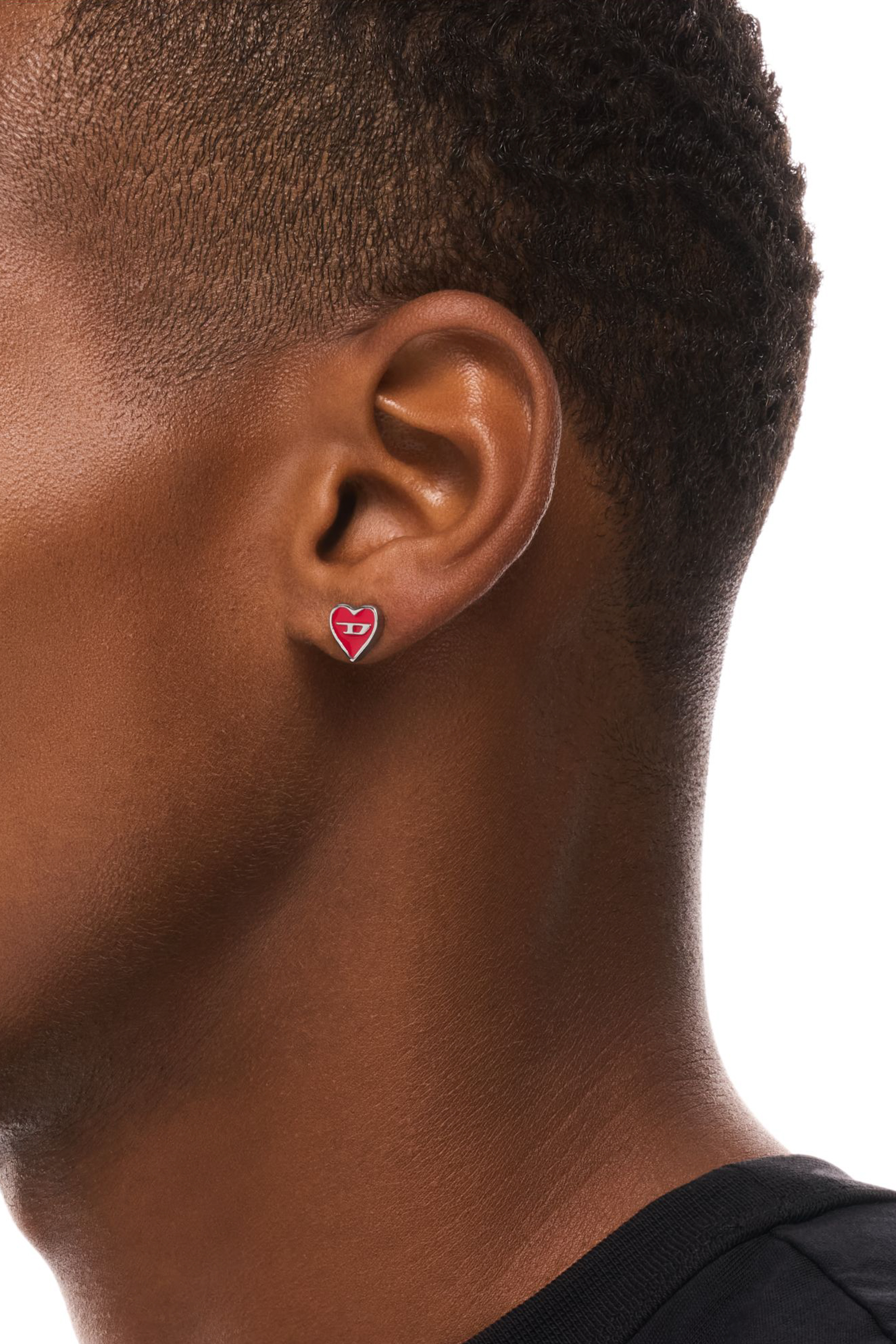 Diesel - DX166740 JEWELLERY, Boucle d&rsquo;oreille clou en acier inoxydable Mixte in Gris argent&eacute; - 4