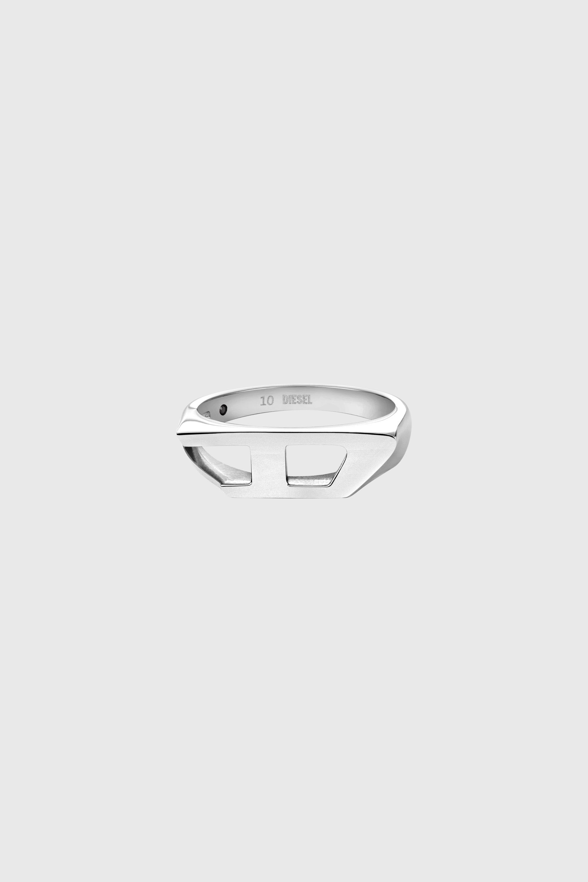 Diesel - DX1638040 JEWELLERY, Bague chevali&egrave;re en acier inoxydable Mixte in Gris argent&eacute; - 2